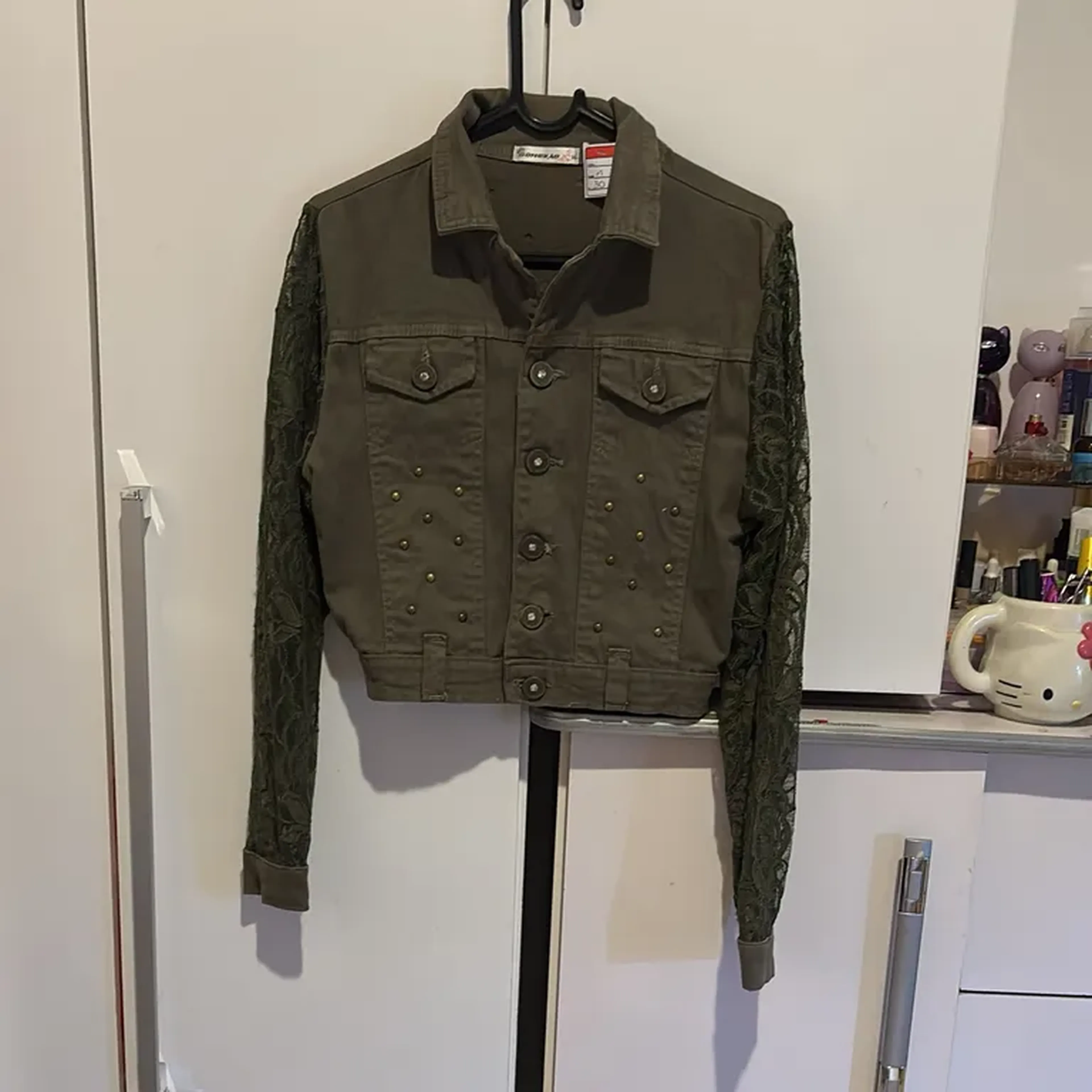 jaqueta cropped verde imagem