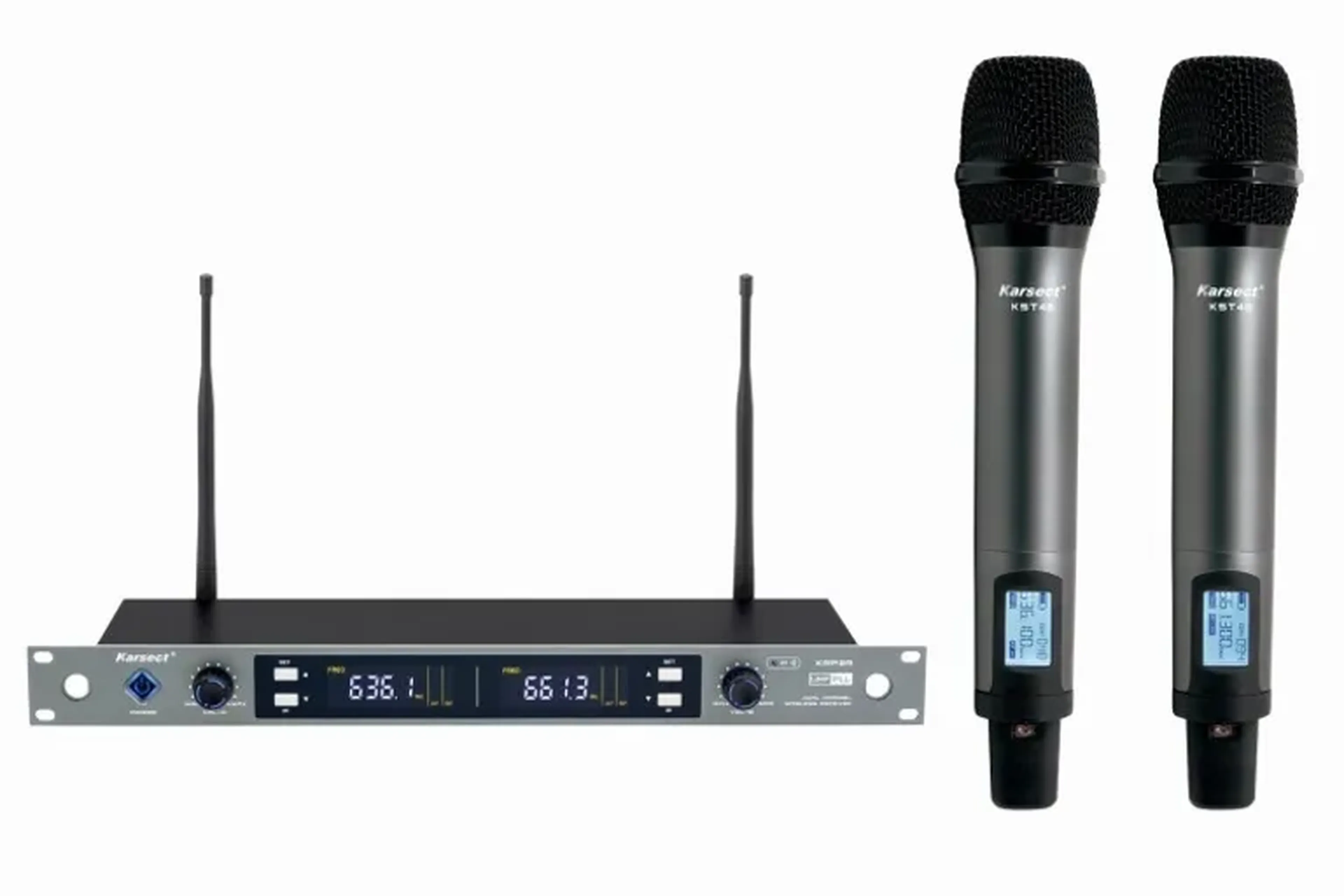 MICROFONE SEM FIO KARSECT KRP2R DUPLO MAO RACK 1 imagem