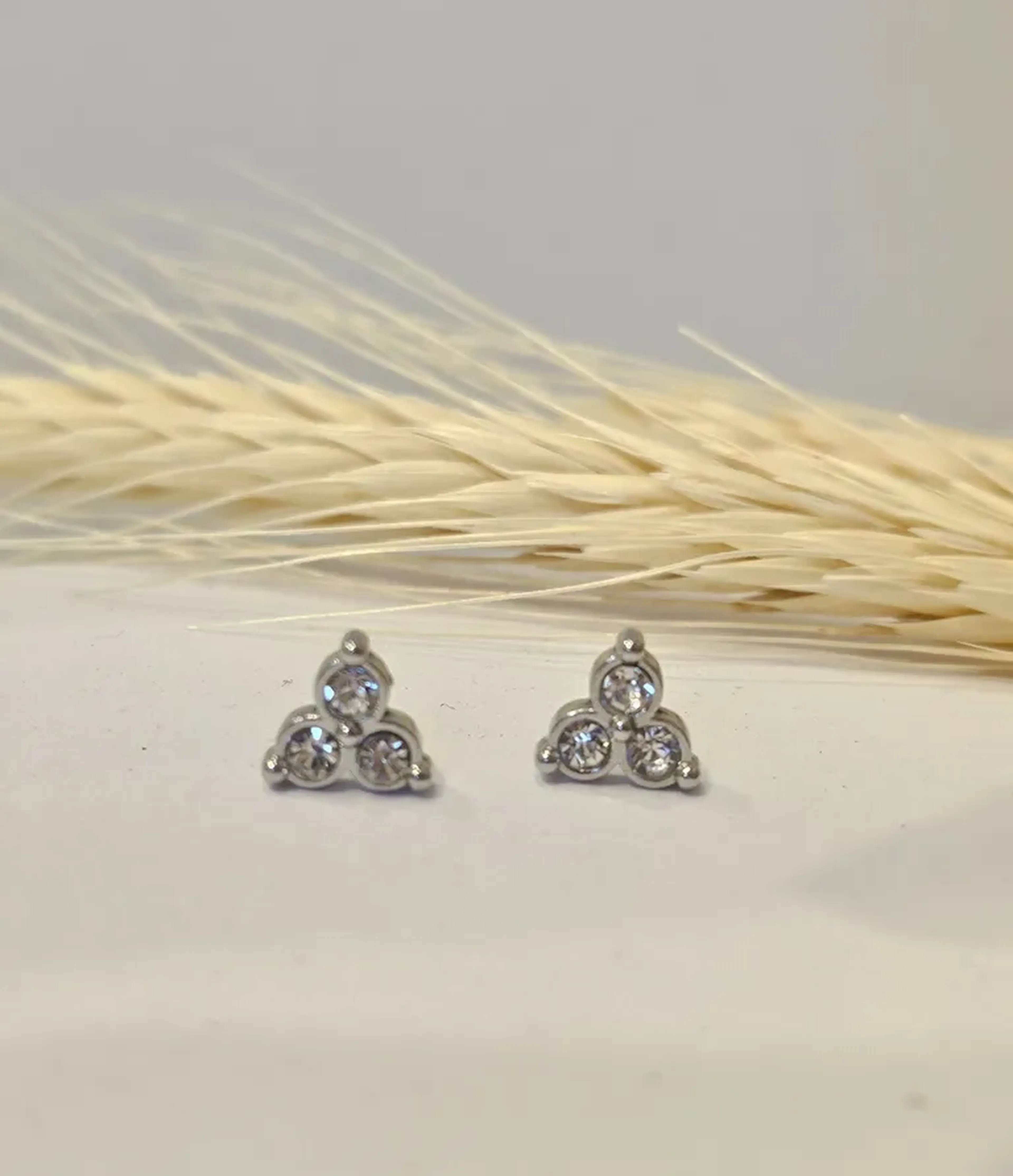 BRINCO TRIO PEDRINHAS AÇO imagem