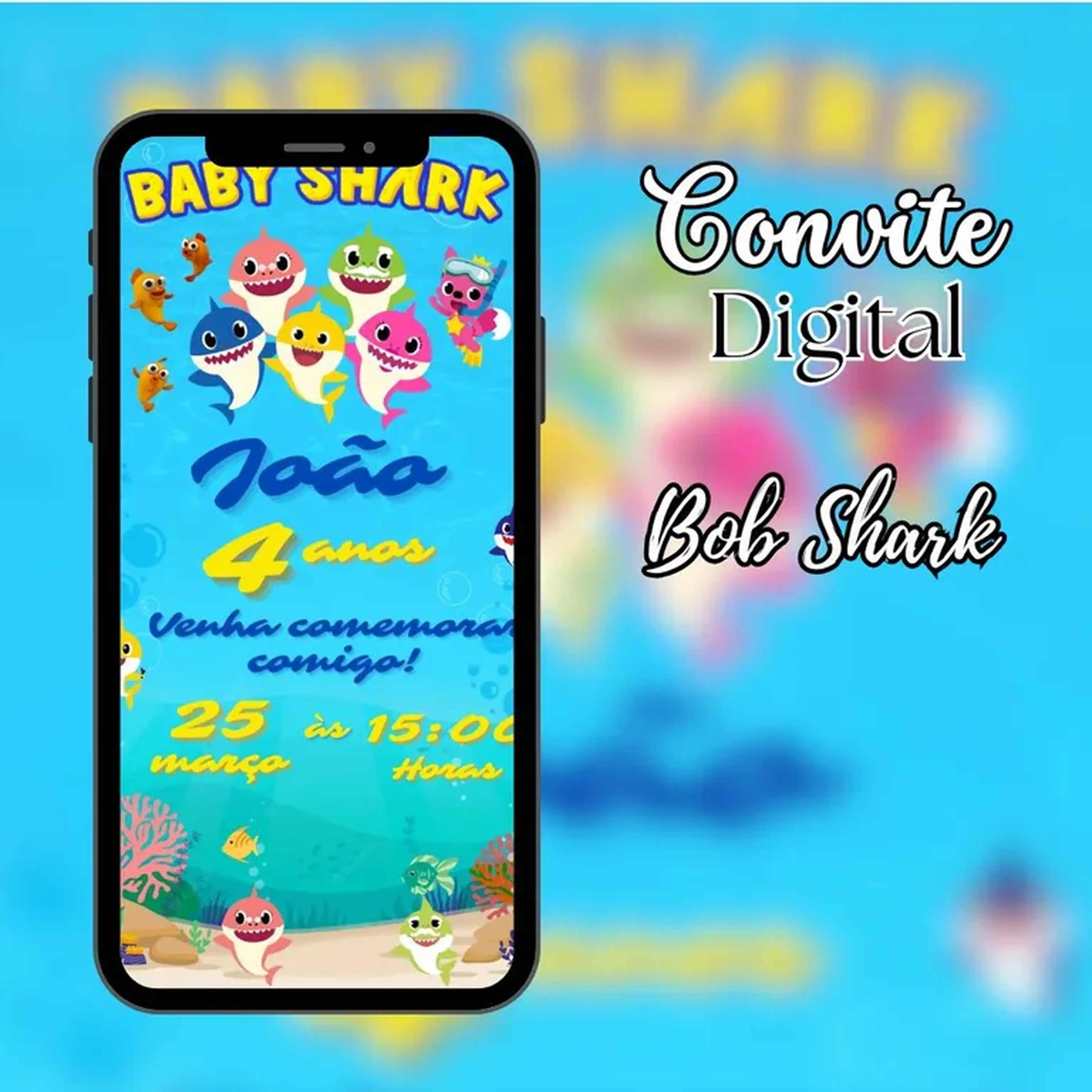 Convite Digital - Baby Shark imagem