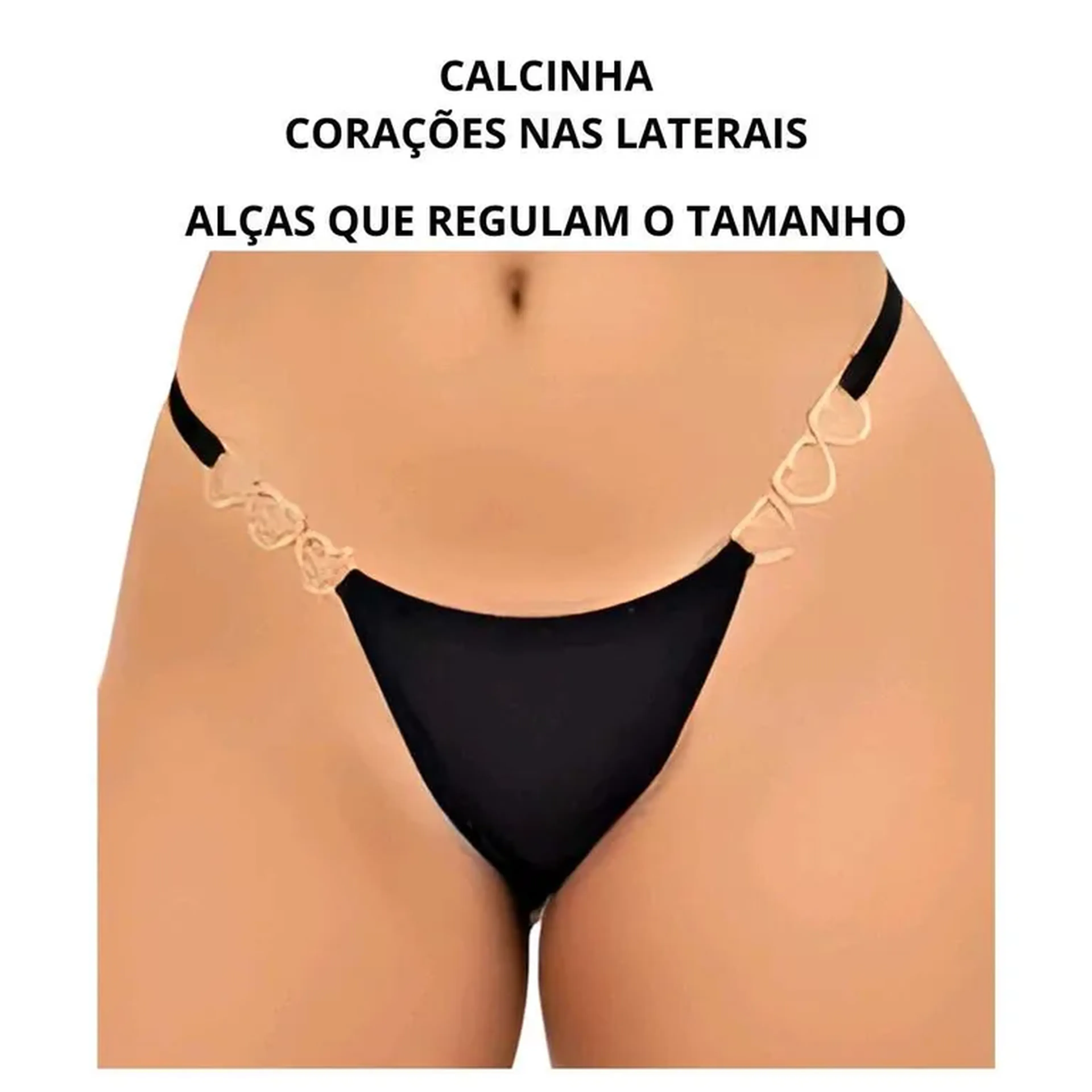 Calcinha com Corações nas alças laterais imagem