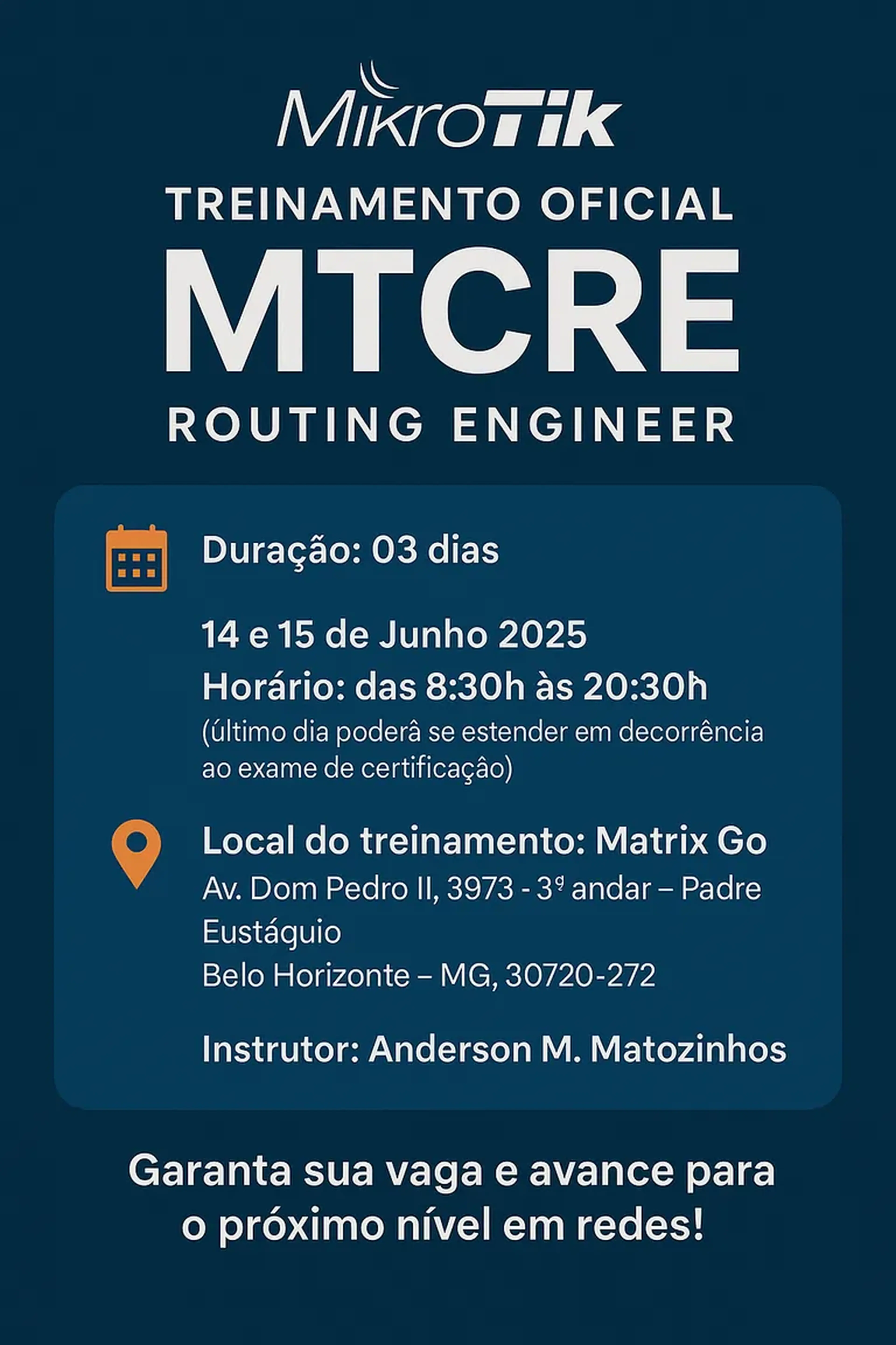 Certificação Oficial MTCRE Belo Horizonte imagem