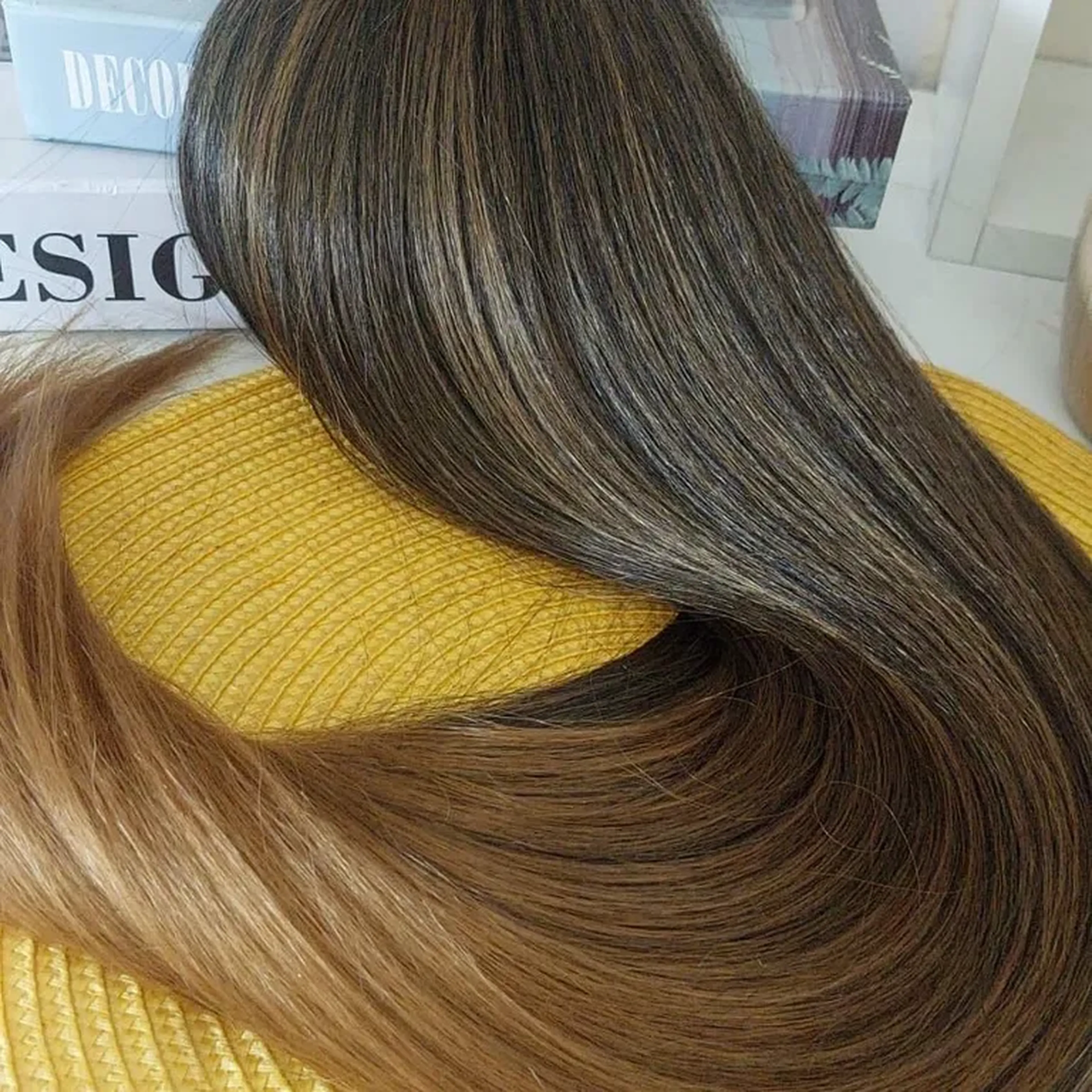 cabelo fibra humaniza morena iluminada imagem