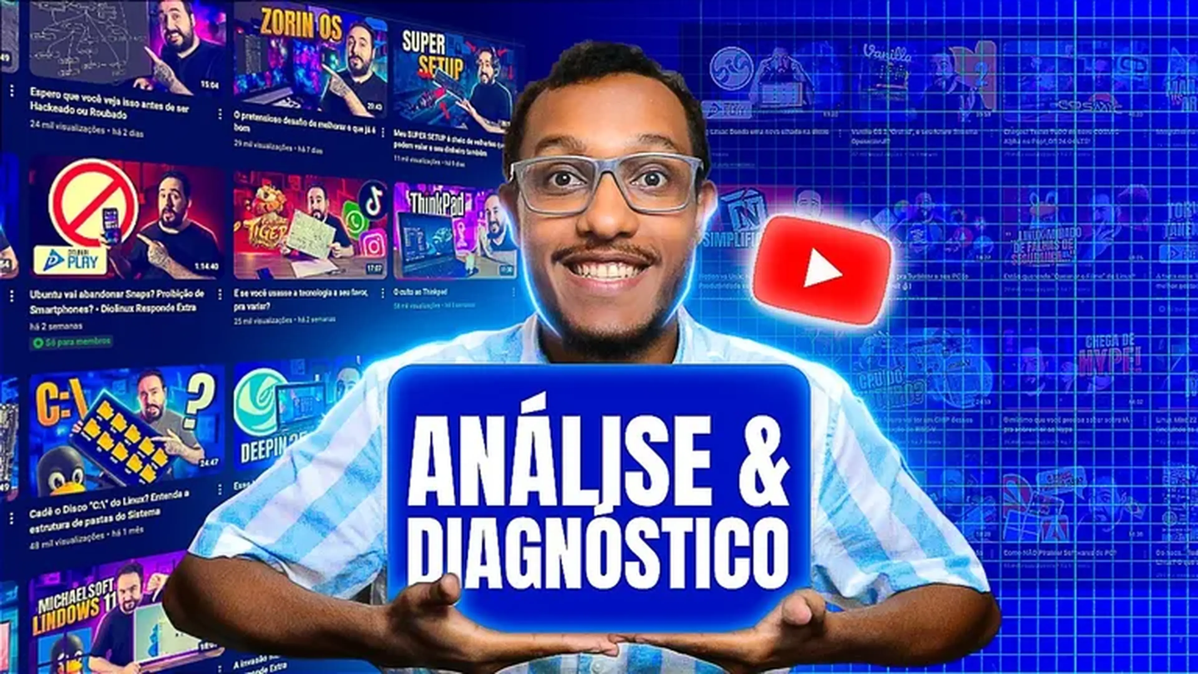 Análise e diagnóstico de canal de tecnologia do YouTube imagem
