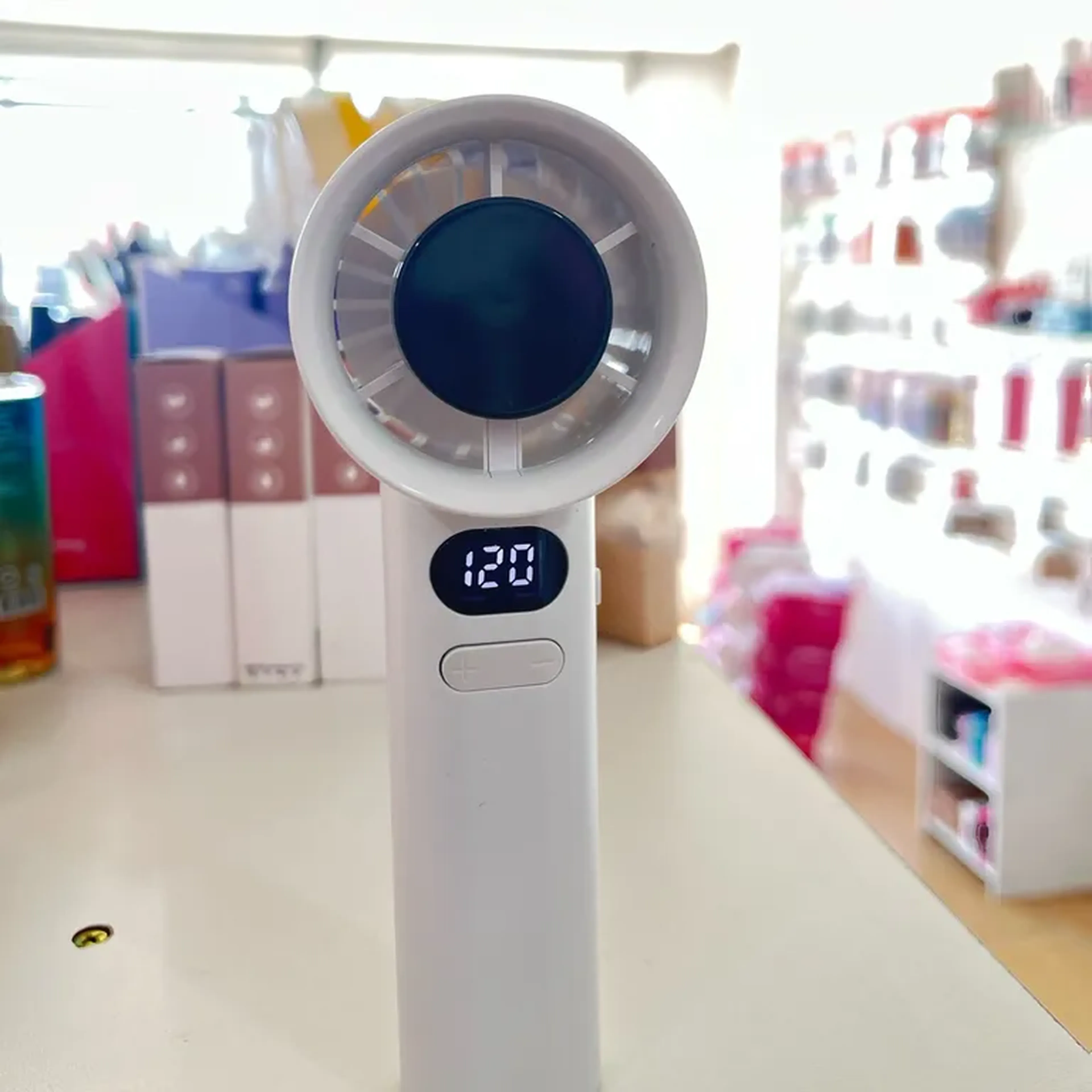 ventilador portátil com visor digital imagem