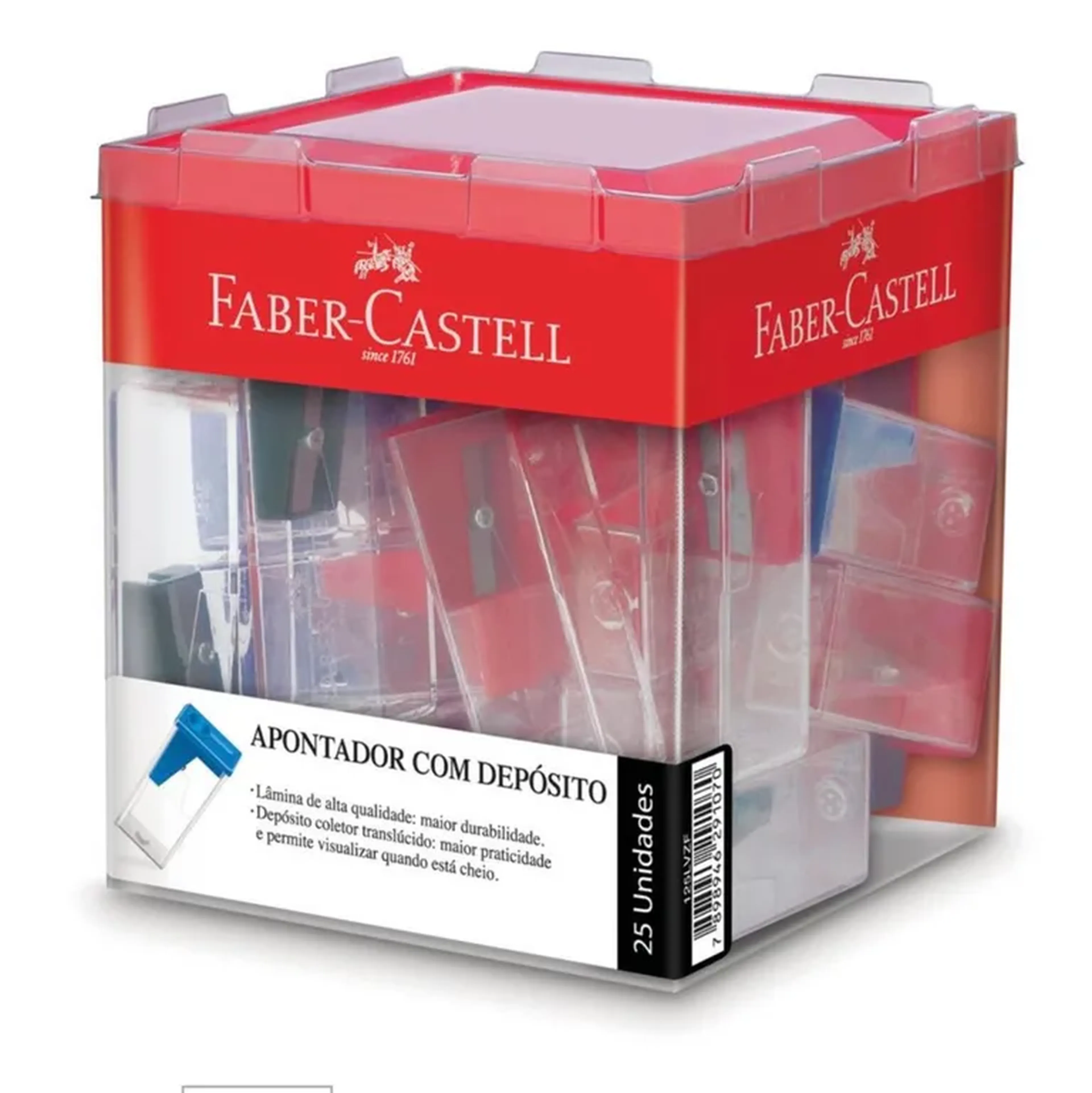 Apontador (com deposito) Transparente Color Grande - Faber-Cas imagem