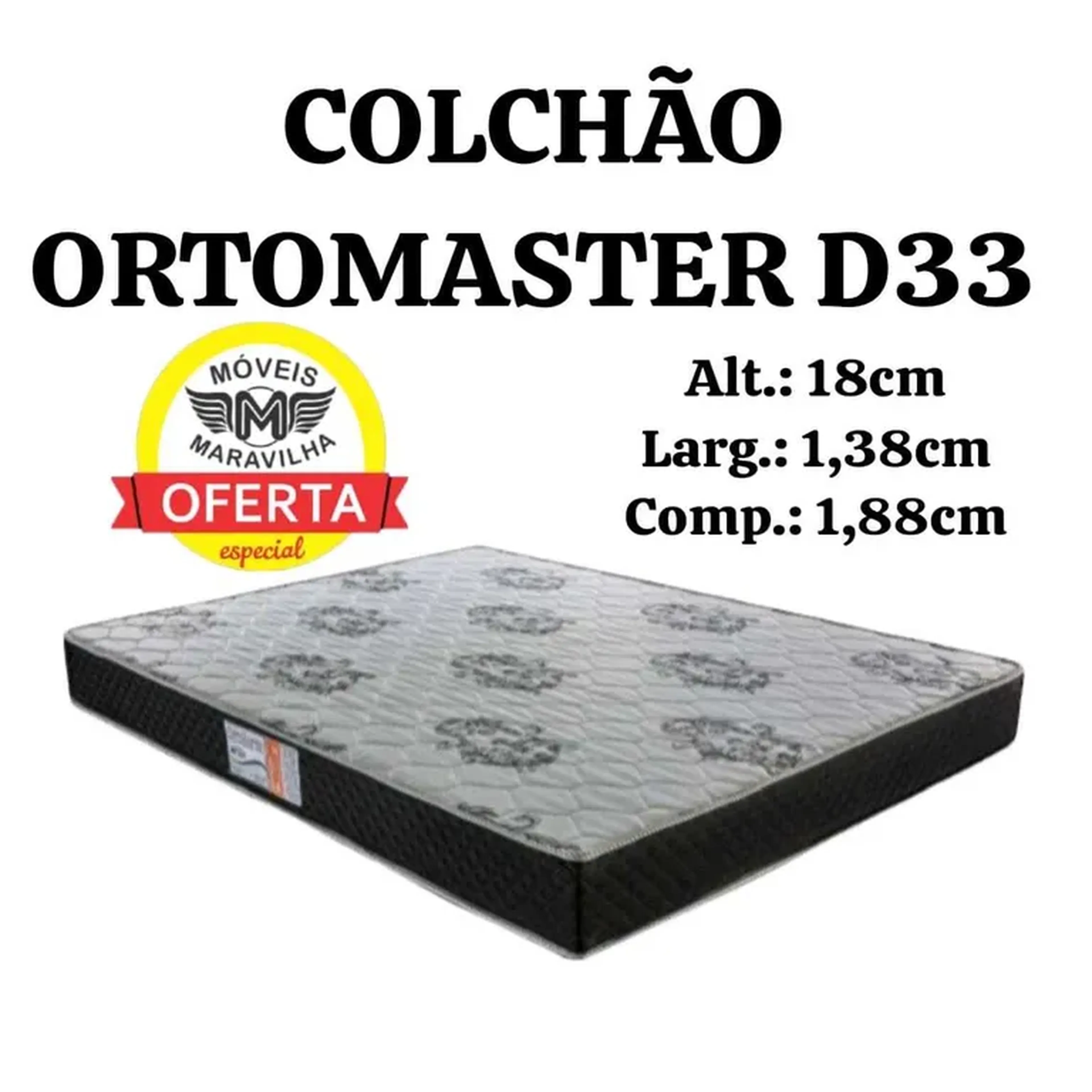 COLCHÃO ORTOMASTER D33 CASAL 138 imagem
