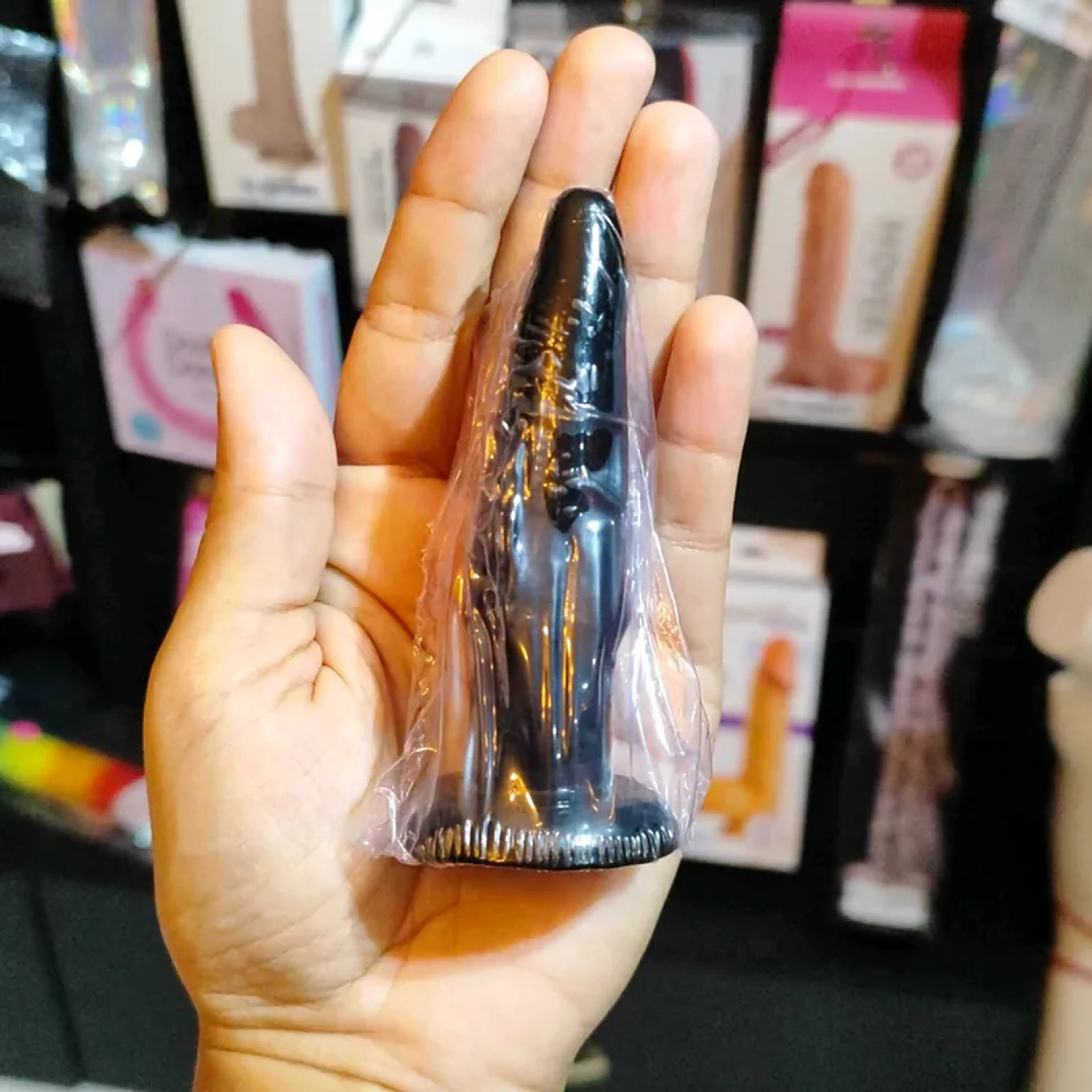 Plug anal em silicone 11 x 2,5 cm - Preto imagem