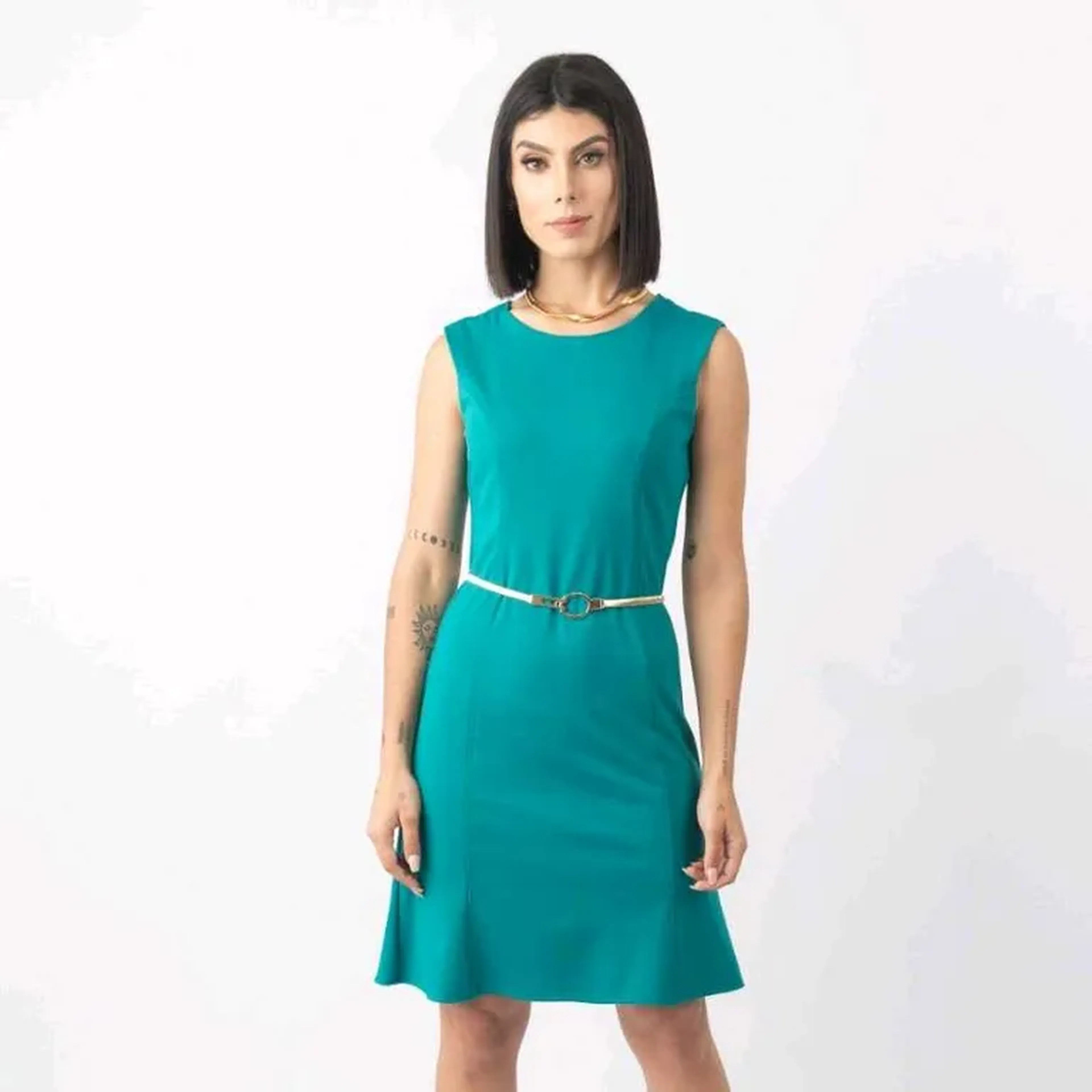 Vestido Ponto Roma Nesgas imagem