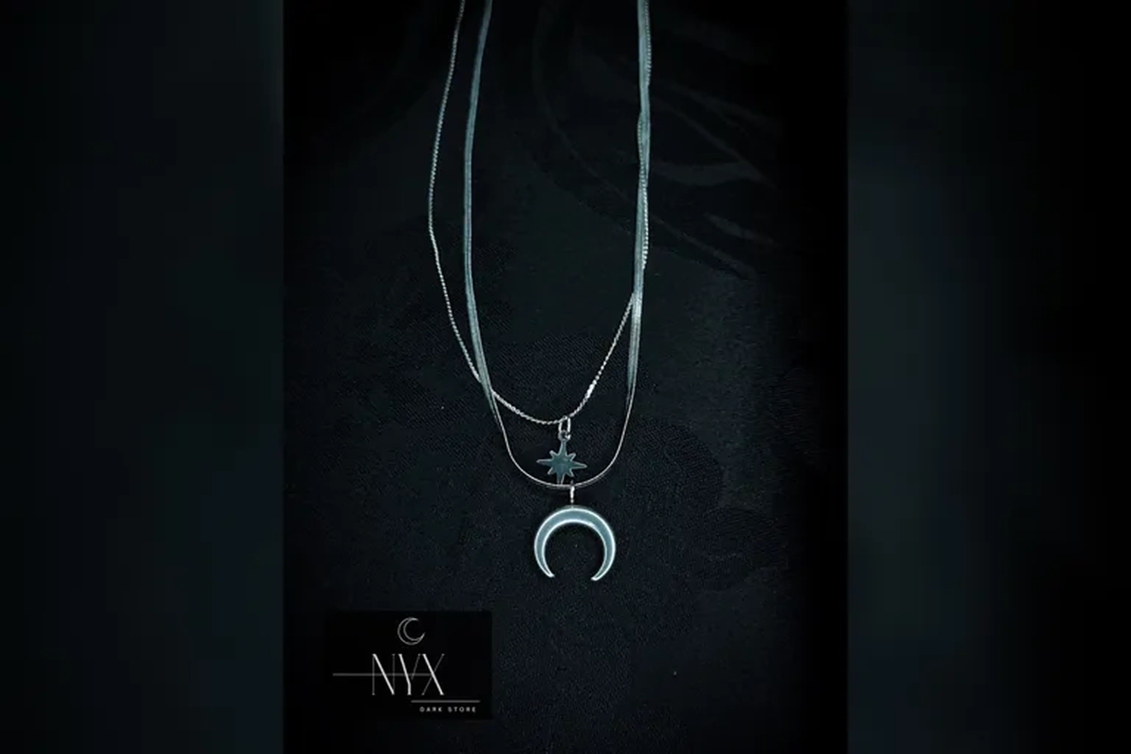 ✨Colar de aço lua e estrela✨ imagem