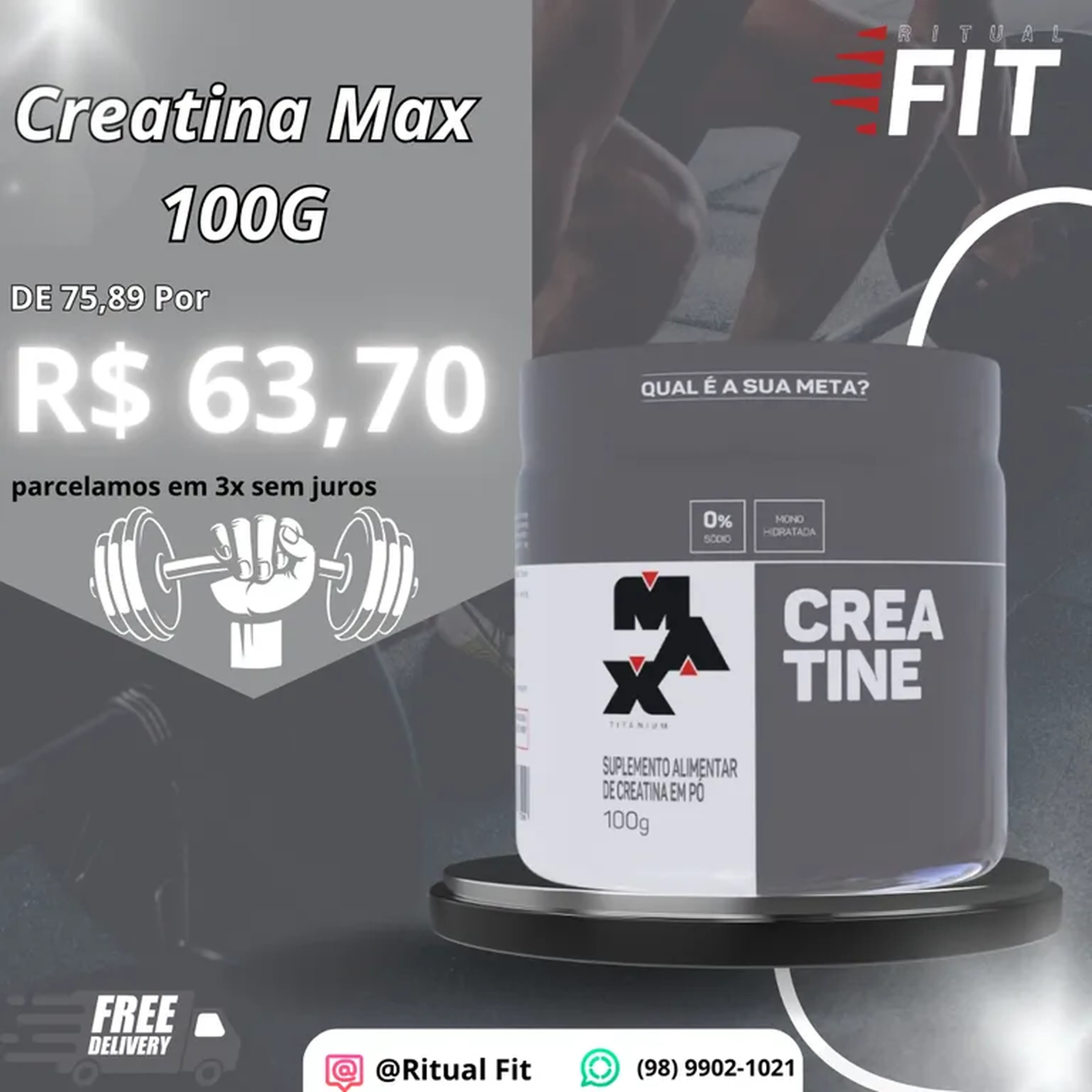 CREATINA 100G MAX imagem