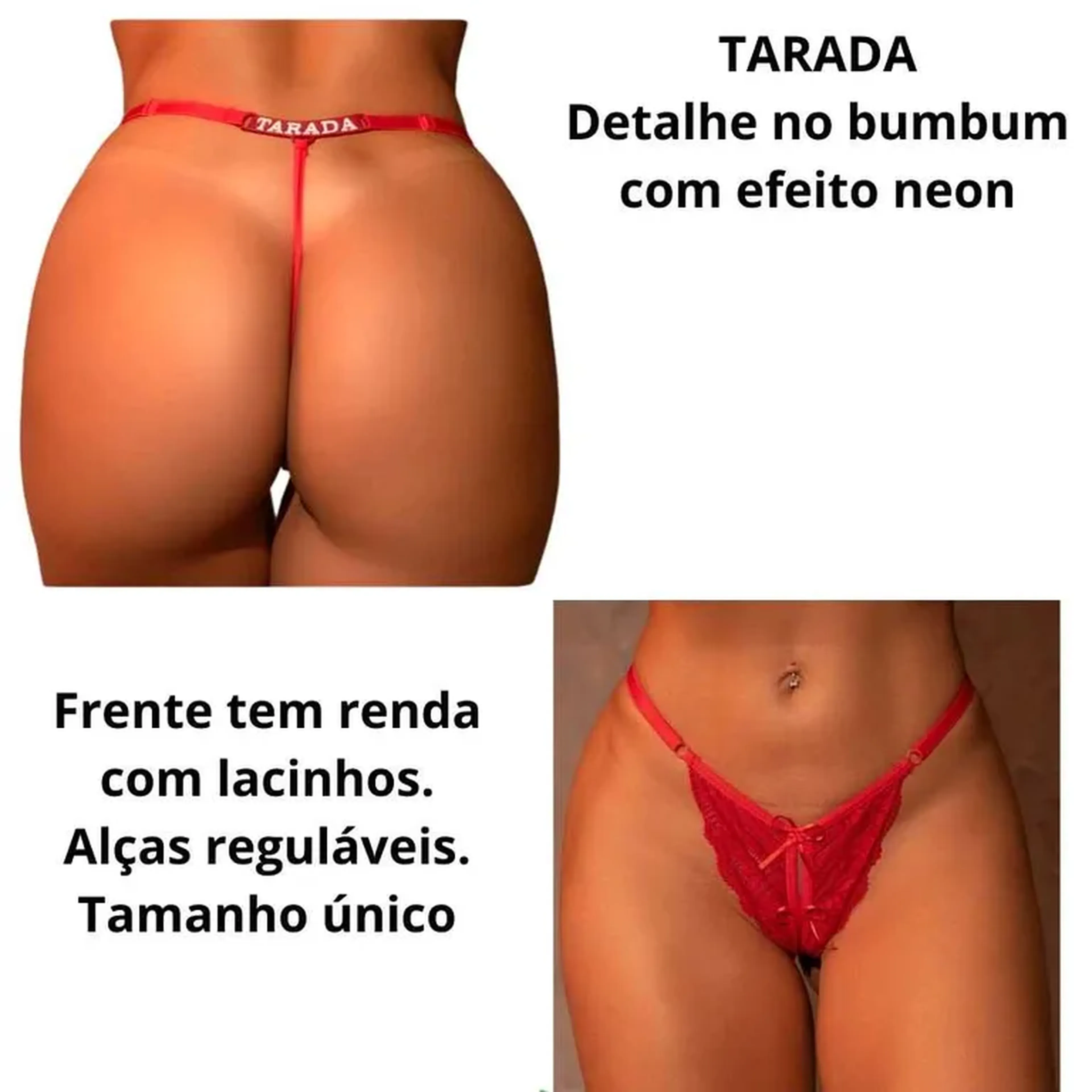 Calcinha TARADA (brilha no escuro) - vermelha ou preta imagem