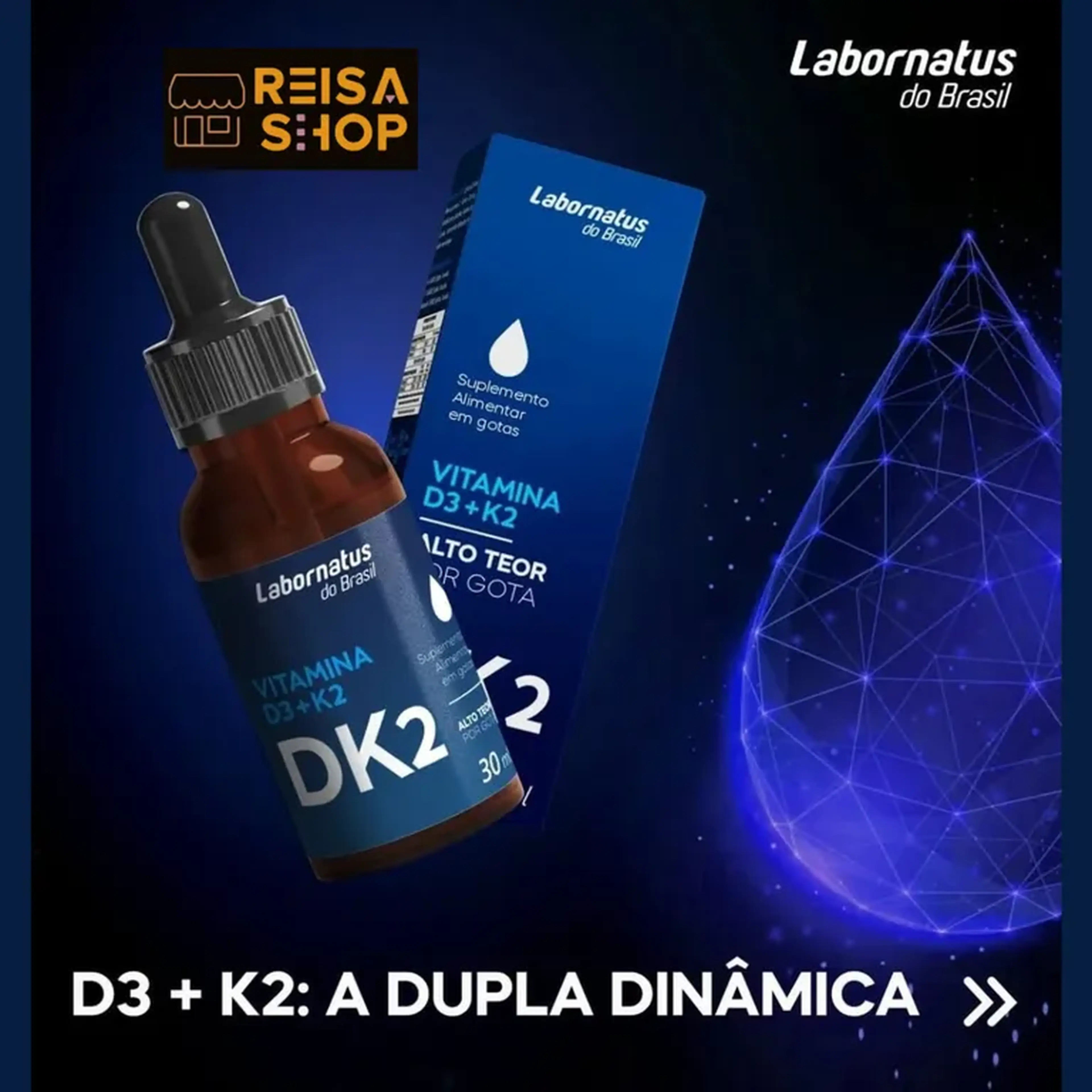 Vitamina D3+K2 30ml Sabor Laranja Labornatus imagem