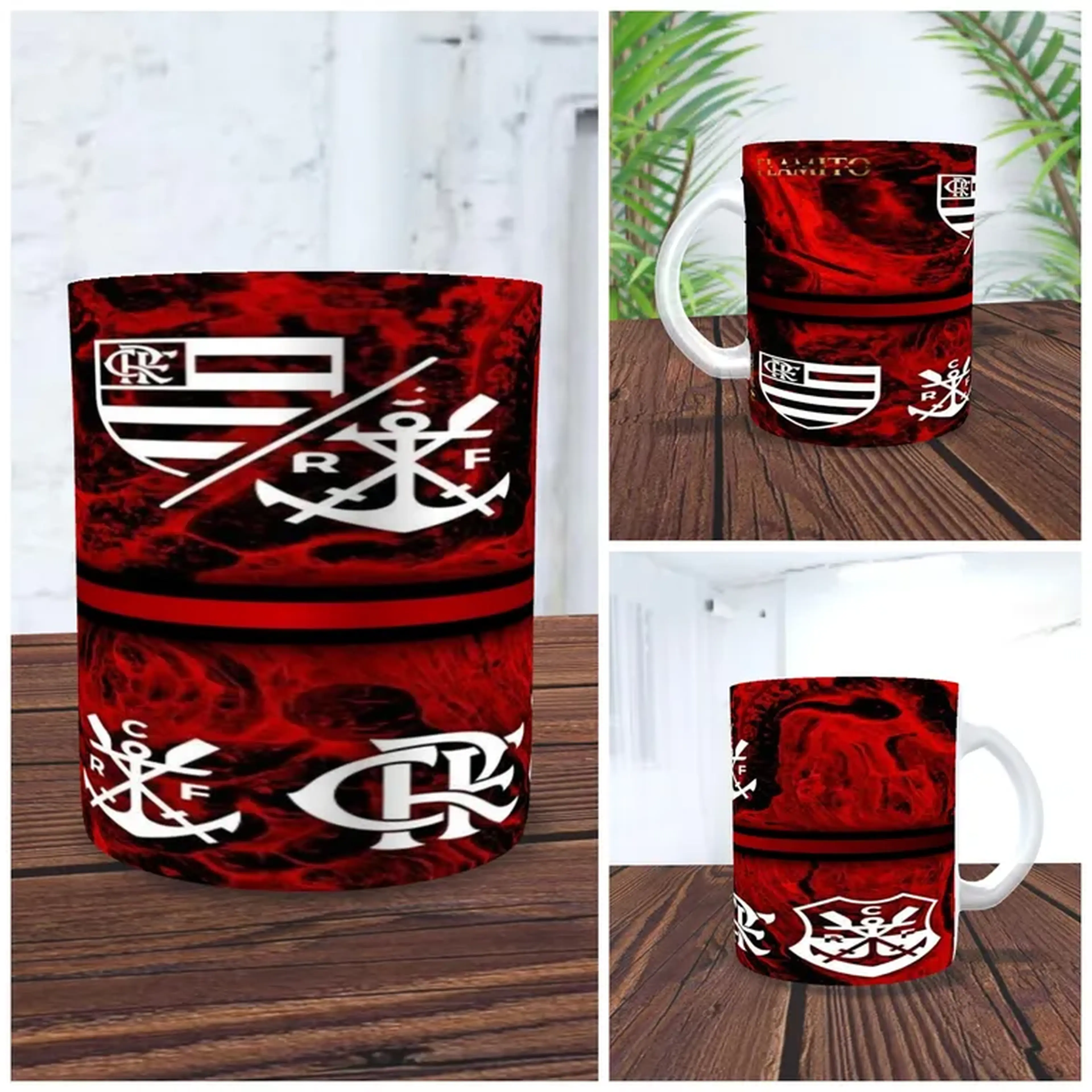 Caneca Chopp Brazão Flamengo Vidro 325ml + Caixa imagem