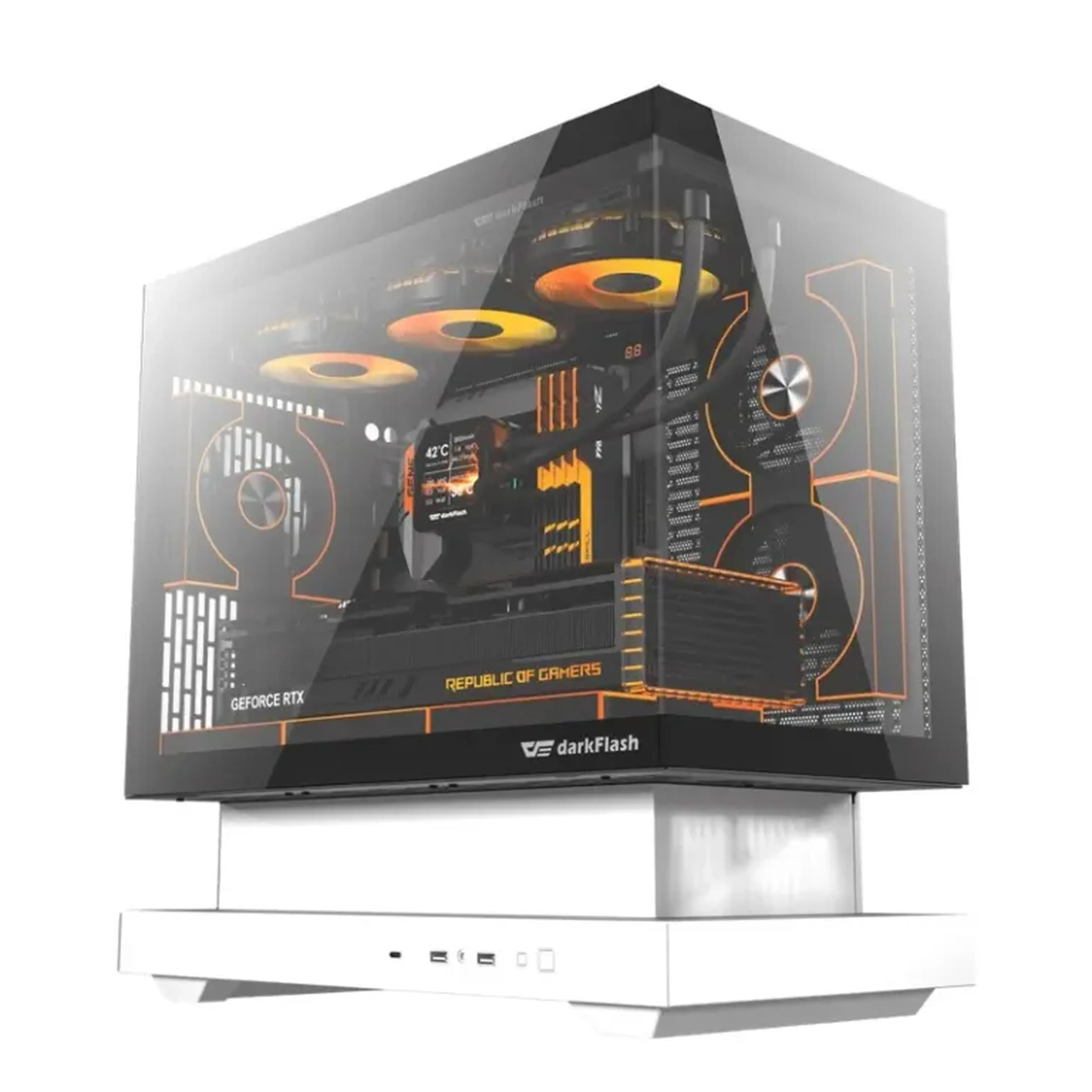 Gabinete Gamer Darkflash F1 M-ATX Lateral de Vidro ARGB Branco imagem