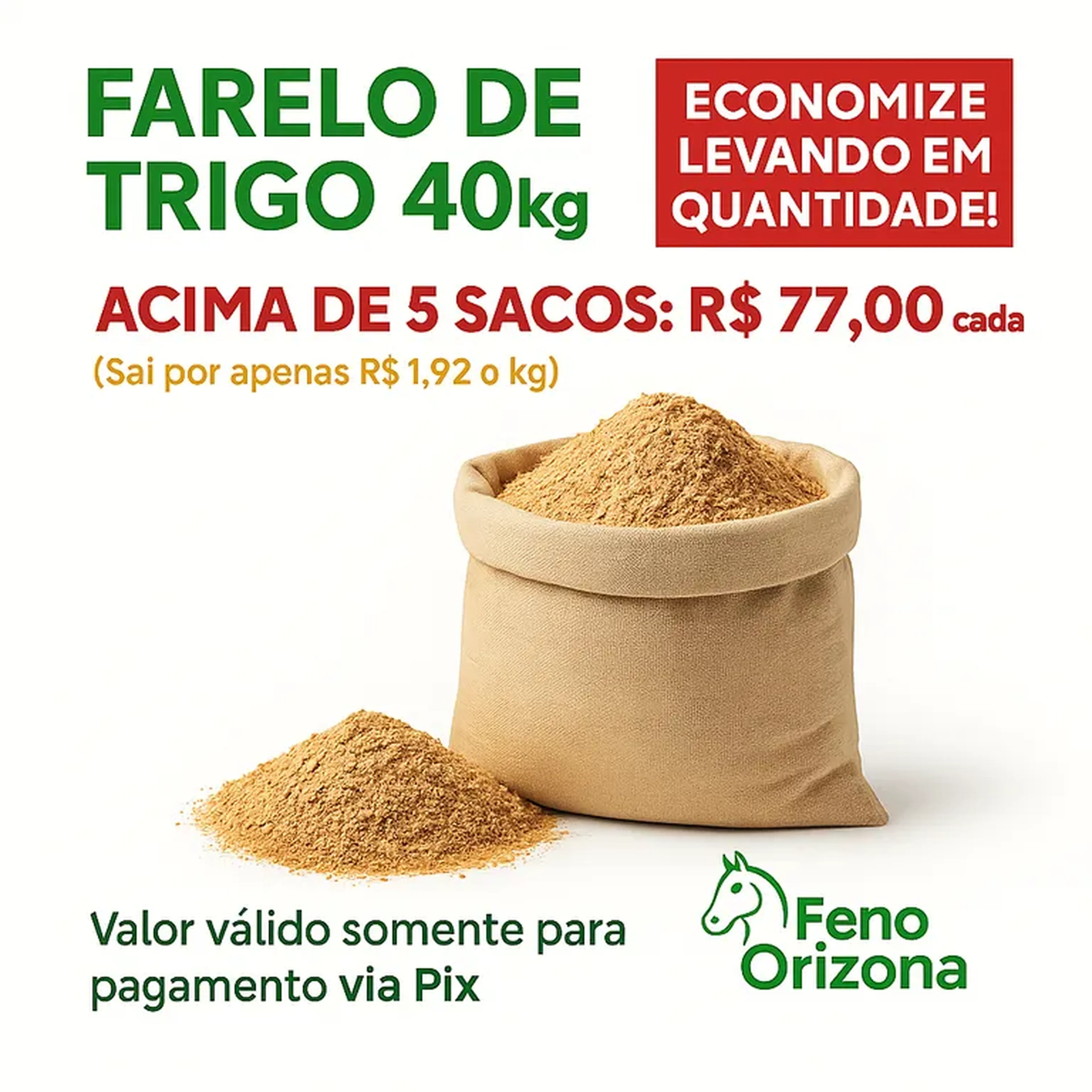 5 Farelo de Trigo - 40kg - atacado imagem