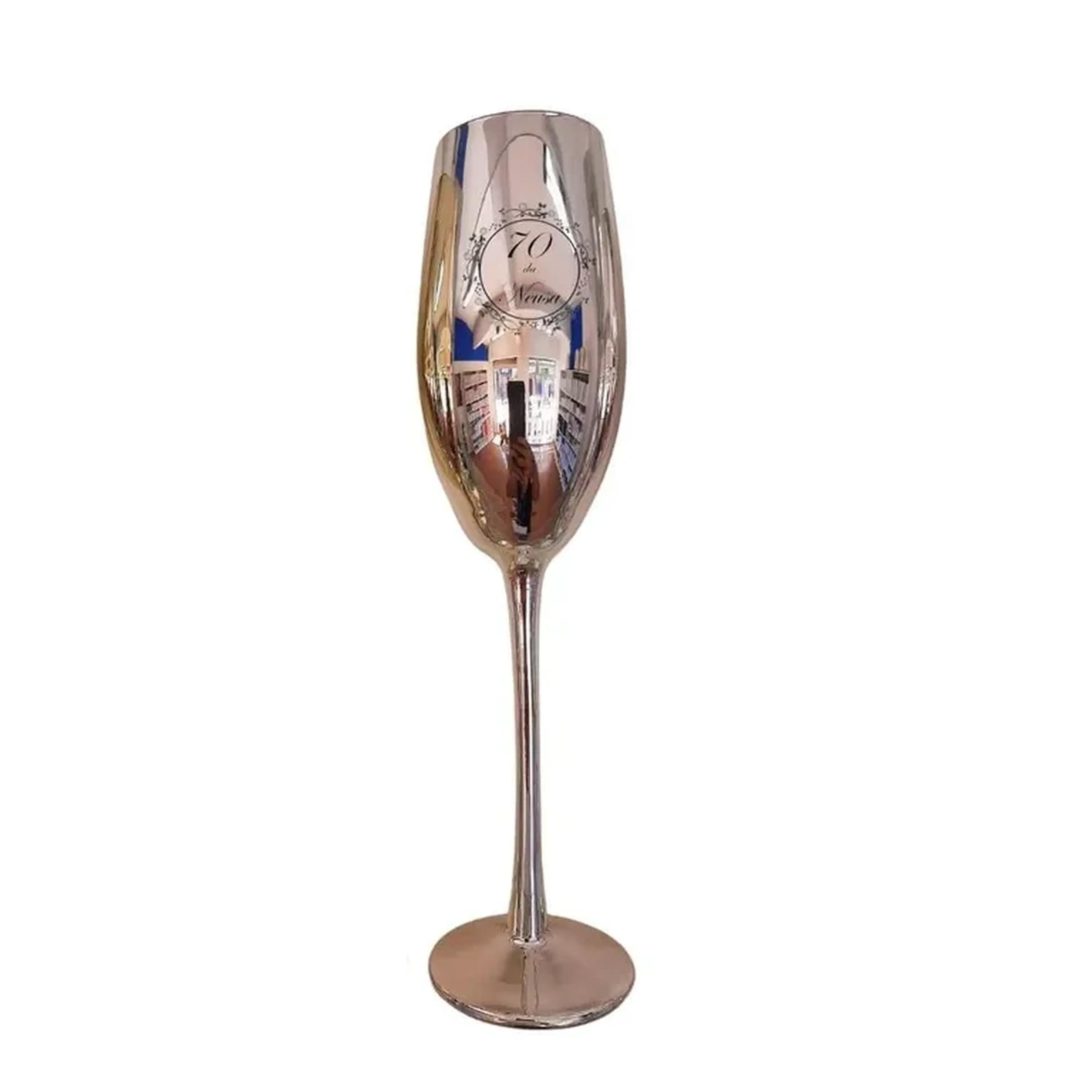 Taça Champanhe Prata Elegance Cristal imagem
