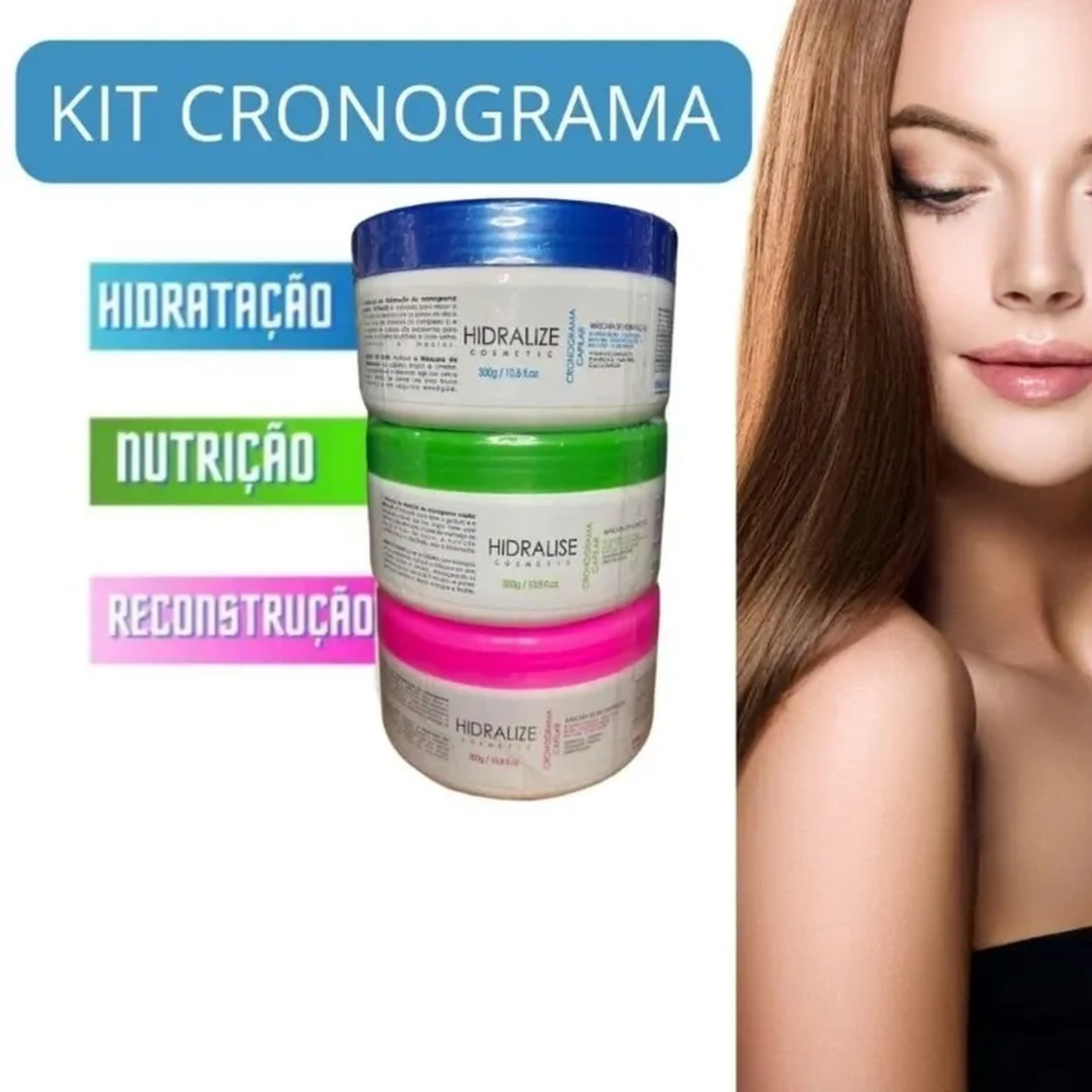 Cronograma Capilar Tratamento Hidralise 300g 3x - Mascara de Hid imagem
