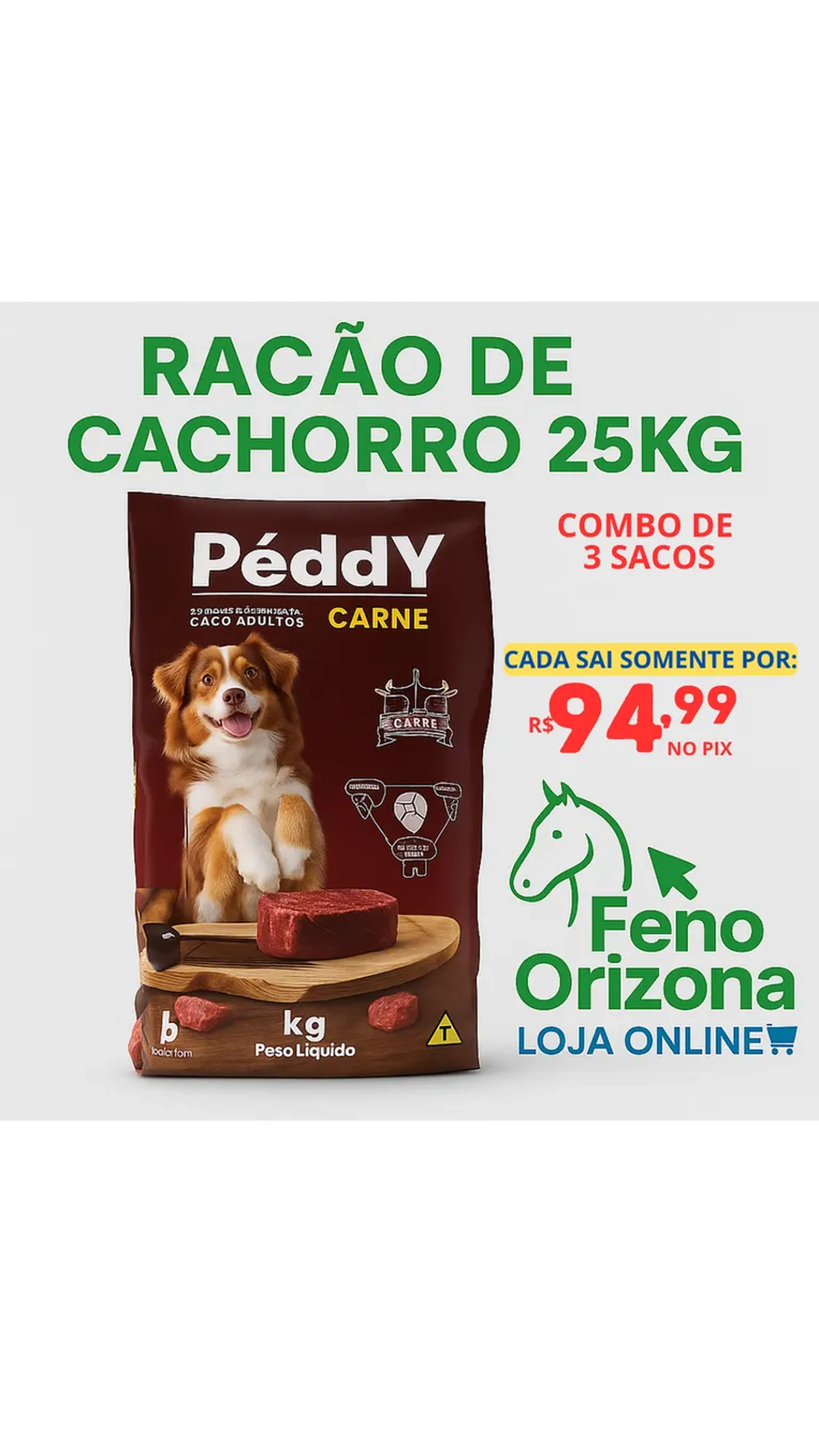 3 Ração de cachorro adulto - 25kg - atacado imagem