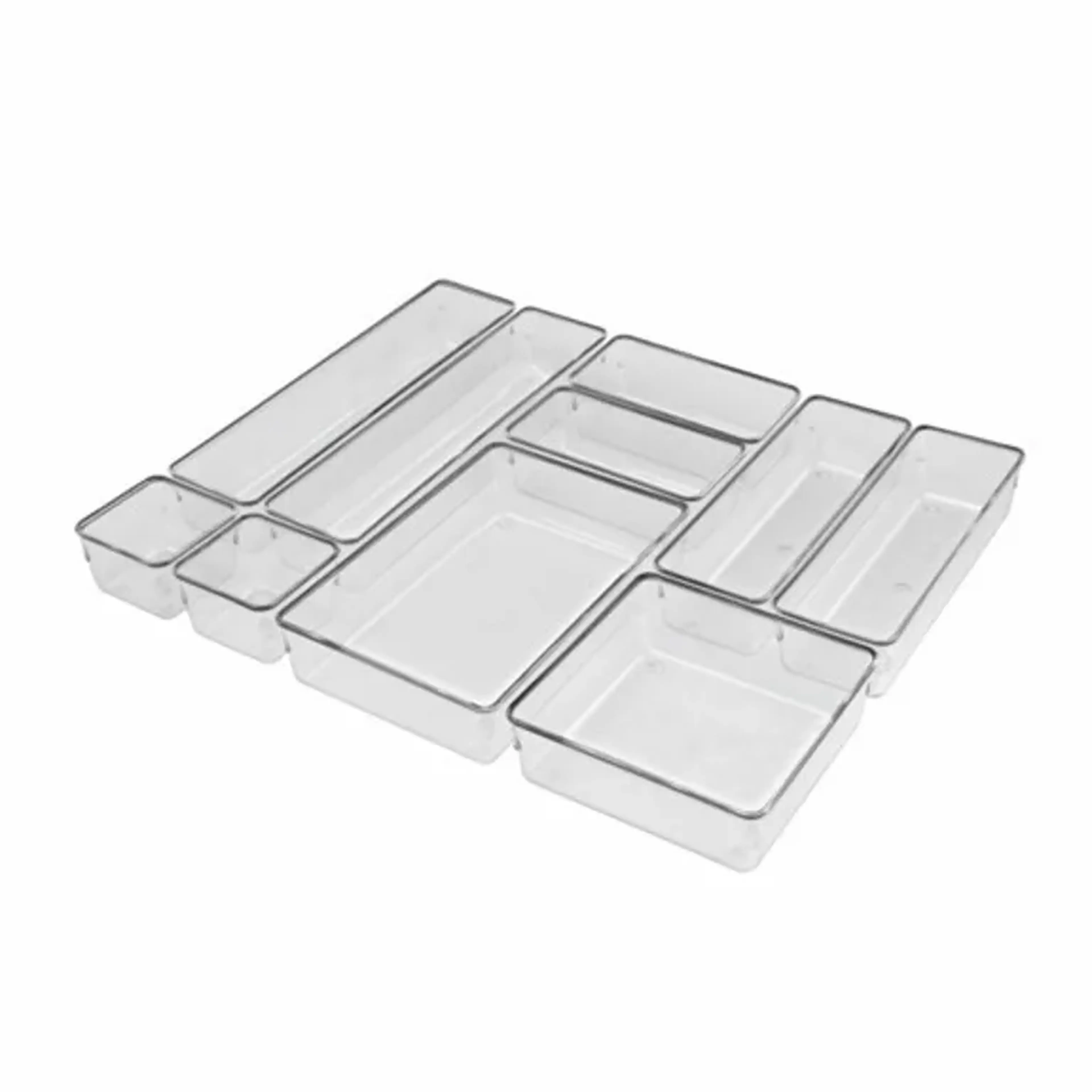 Kit 10 Organizador Modular Gaveta Acrílico Multiuso imagem