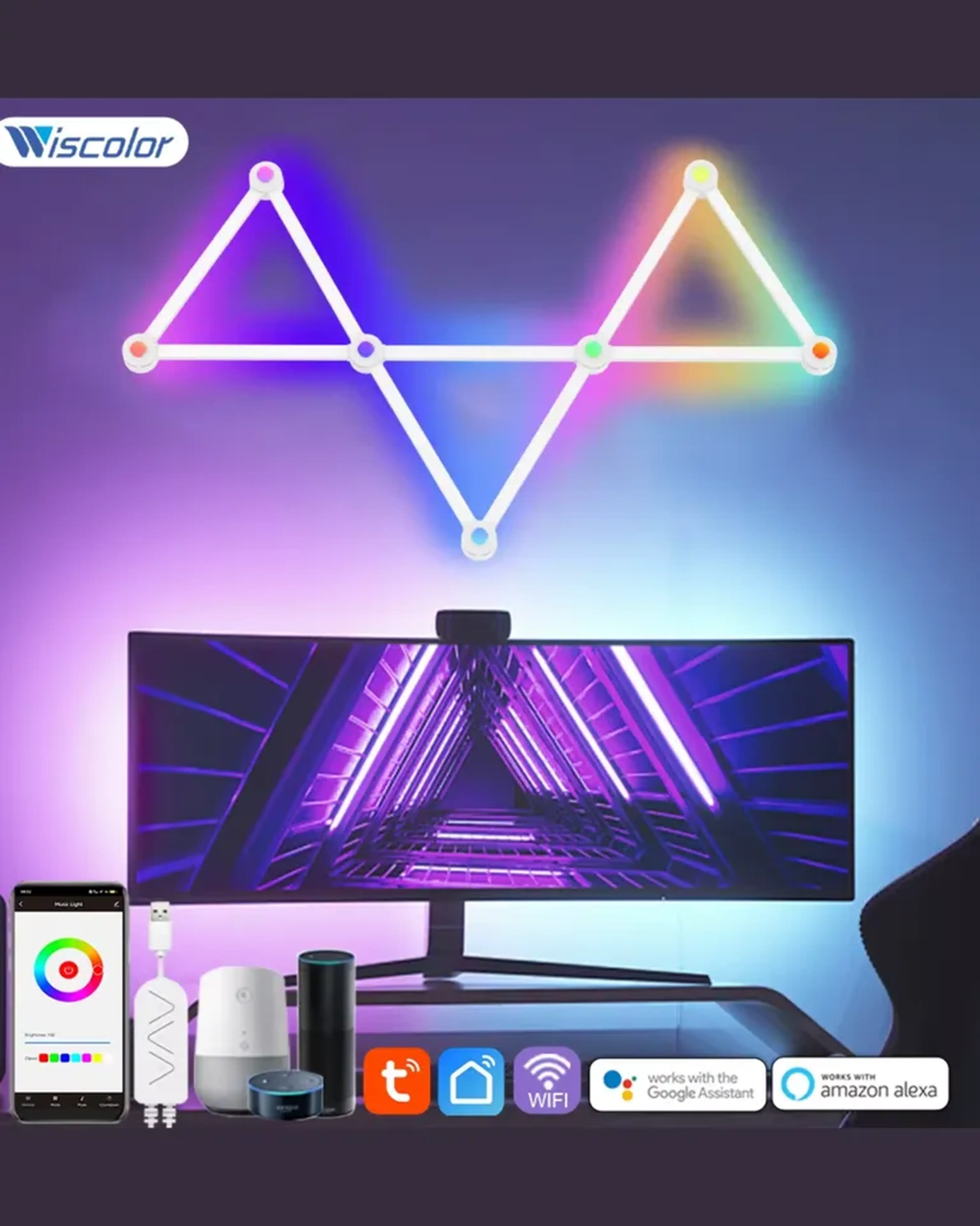 9 Led de Parede RGB - Iluminação Inteligente e Personalizada imagem