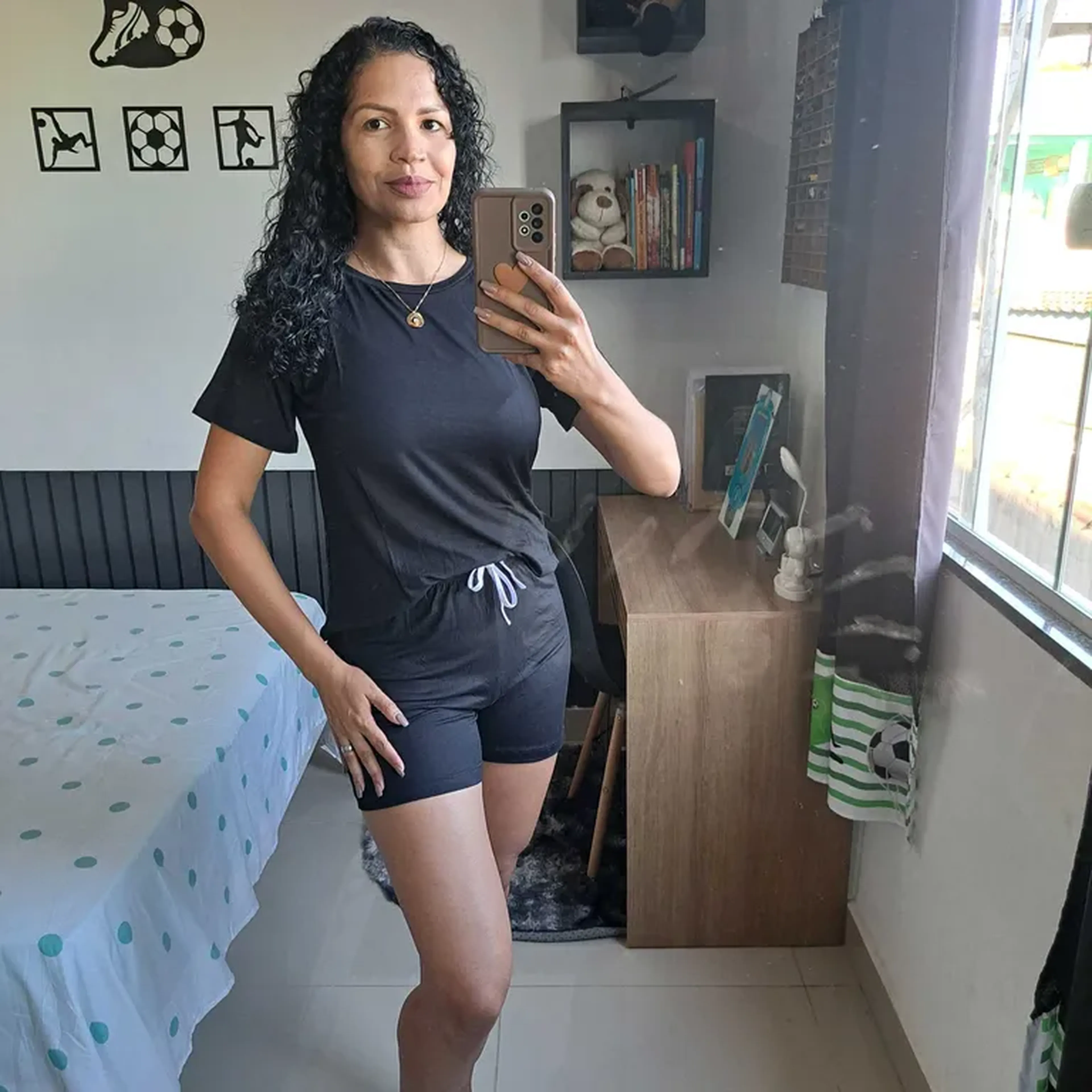 Pijama com Blusa Meia Manga e Short imagem