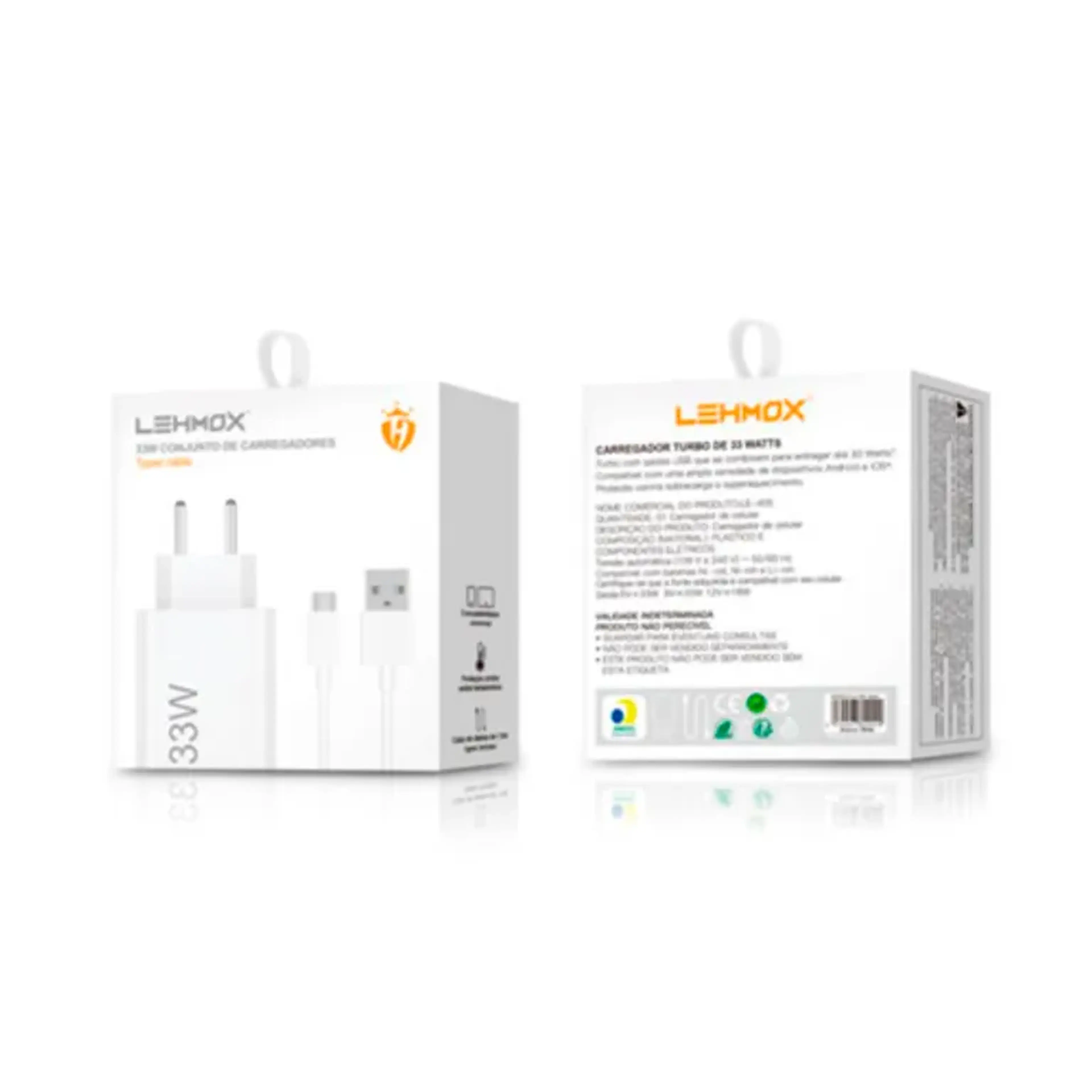 CONJUNTO DE CARREGADOR USB TYPE-C LEHMOX imagem