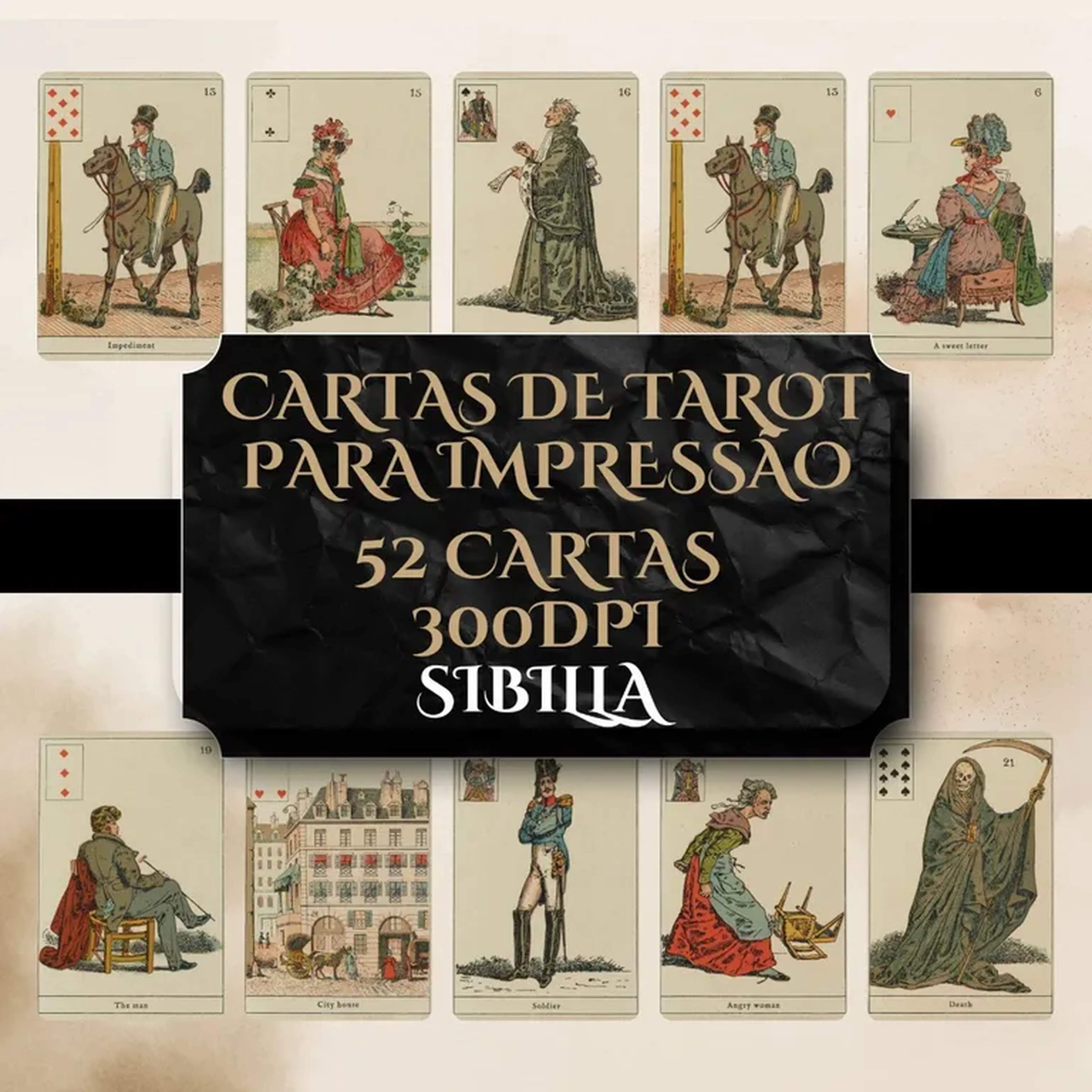 Baralho digital Sibilla para impressão imagem