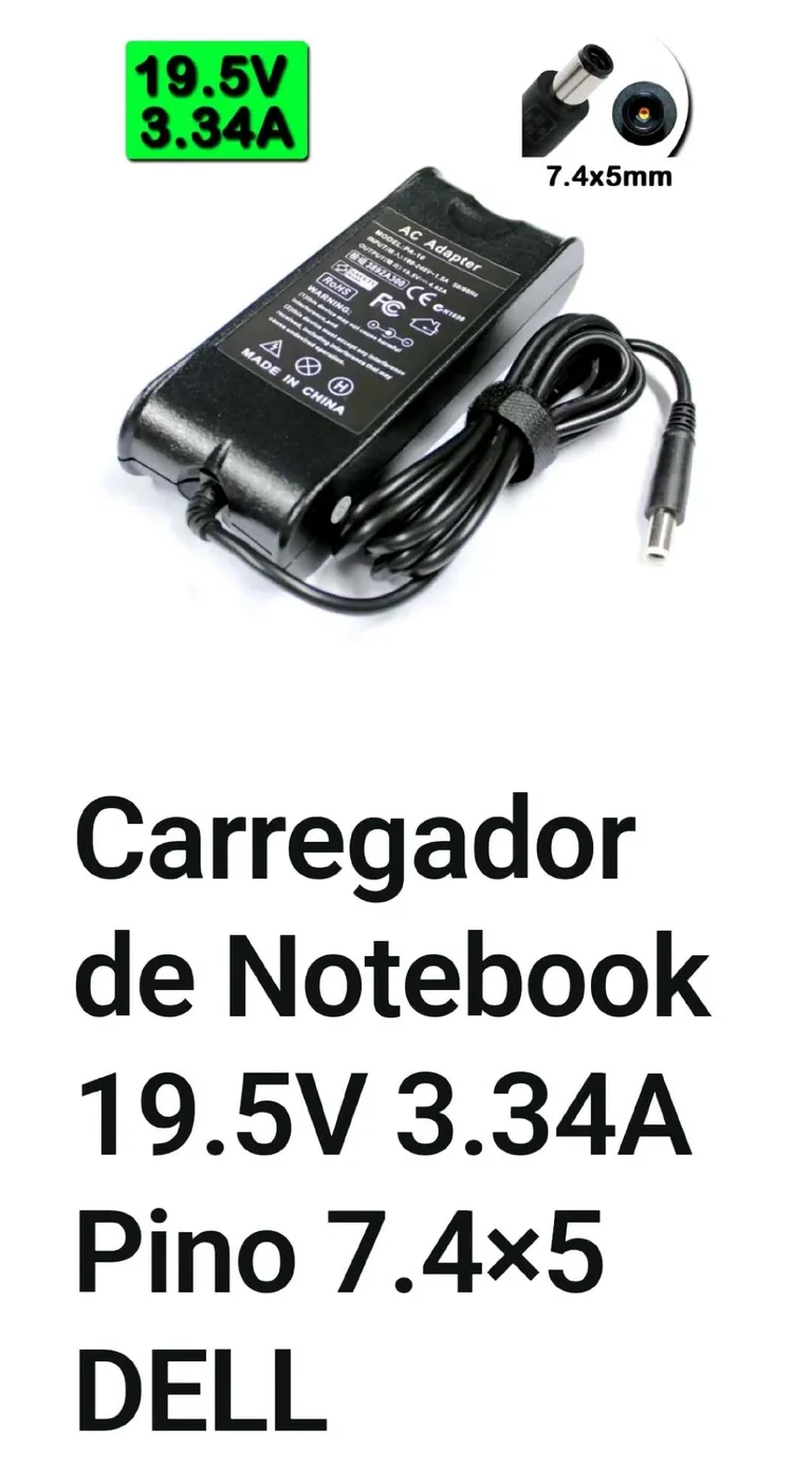 Carregador de Notebook DELL imagem