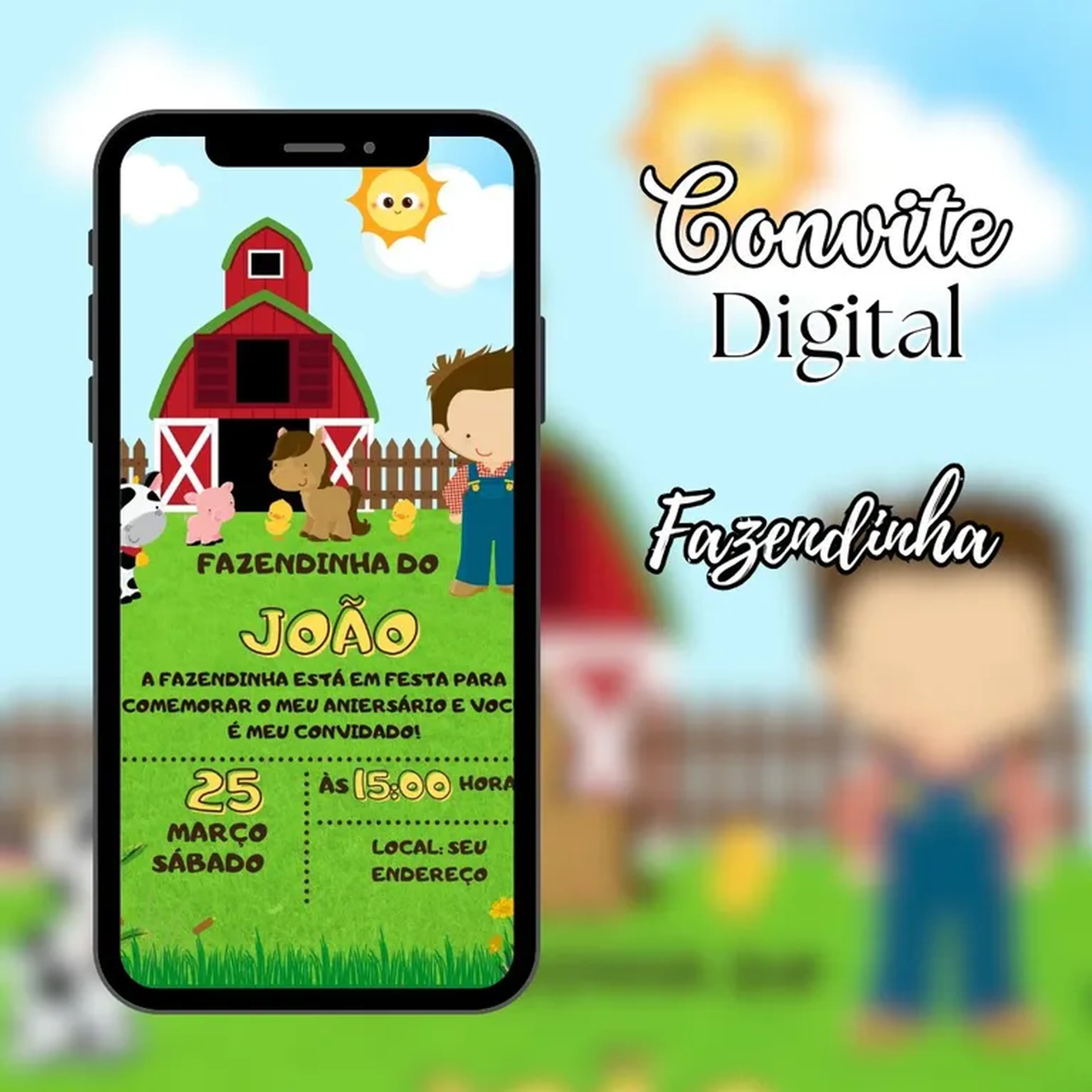 Convite Digital - Fazendinha imagem