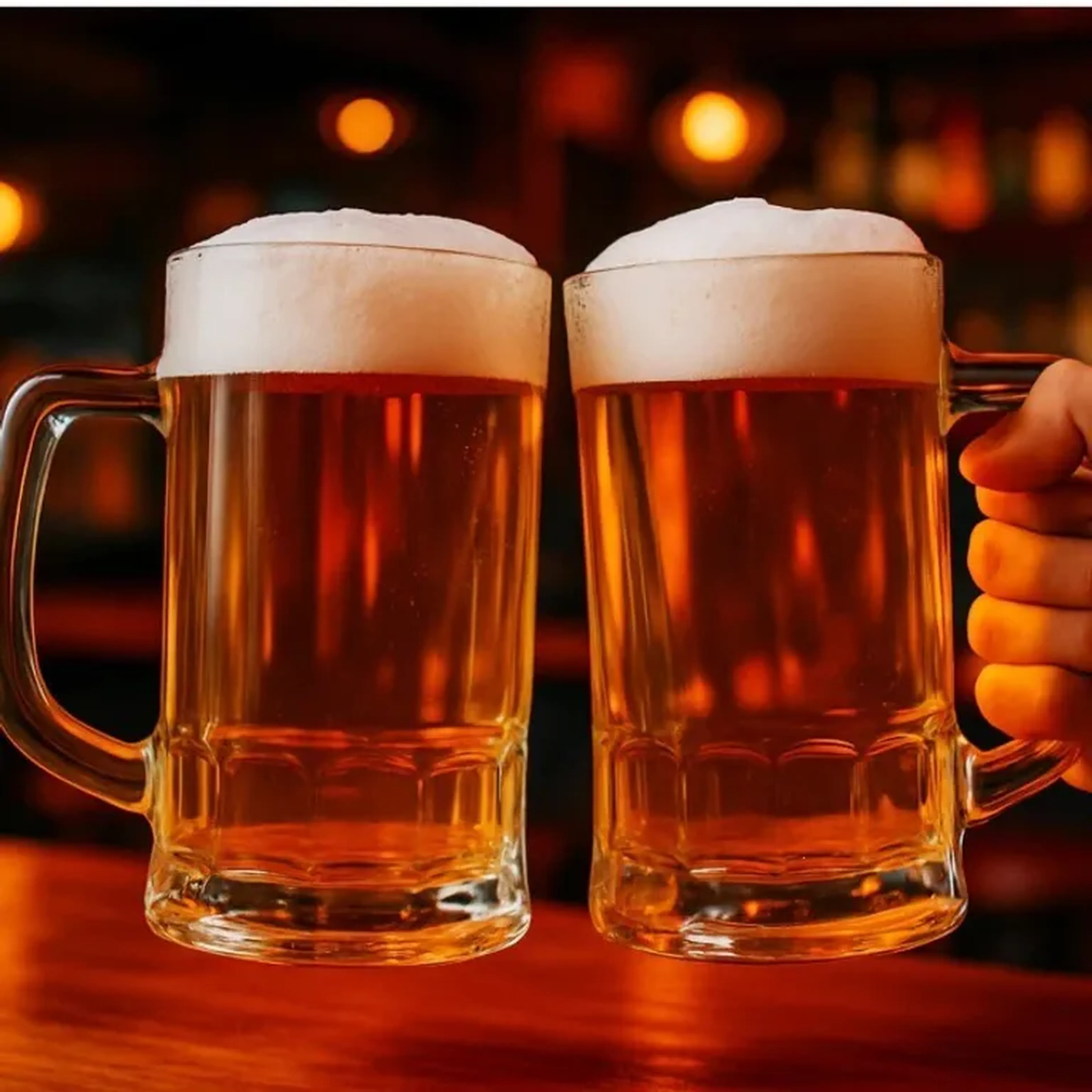 CANECA DE CHOPP GRANDE DE VIDRO 2 PEÇAS imagem
