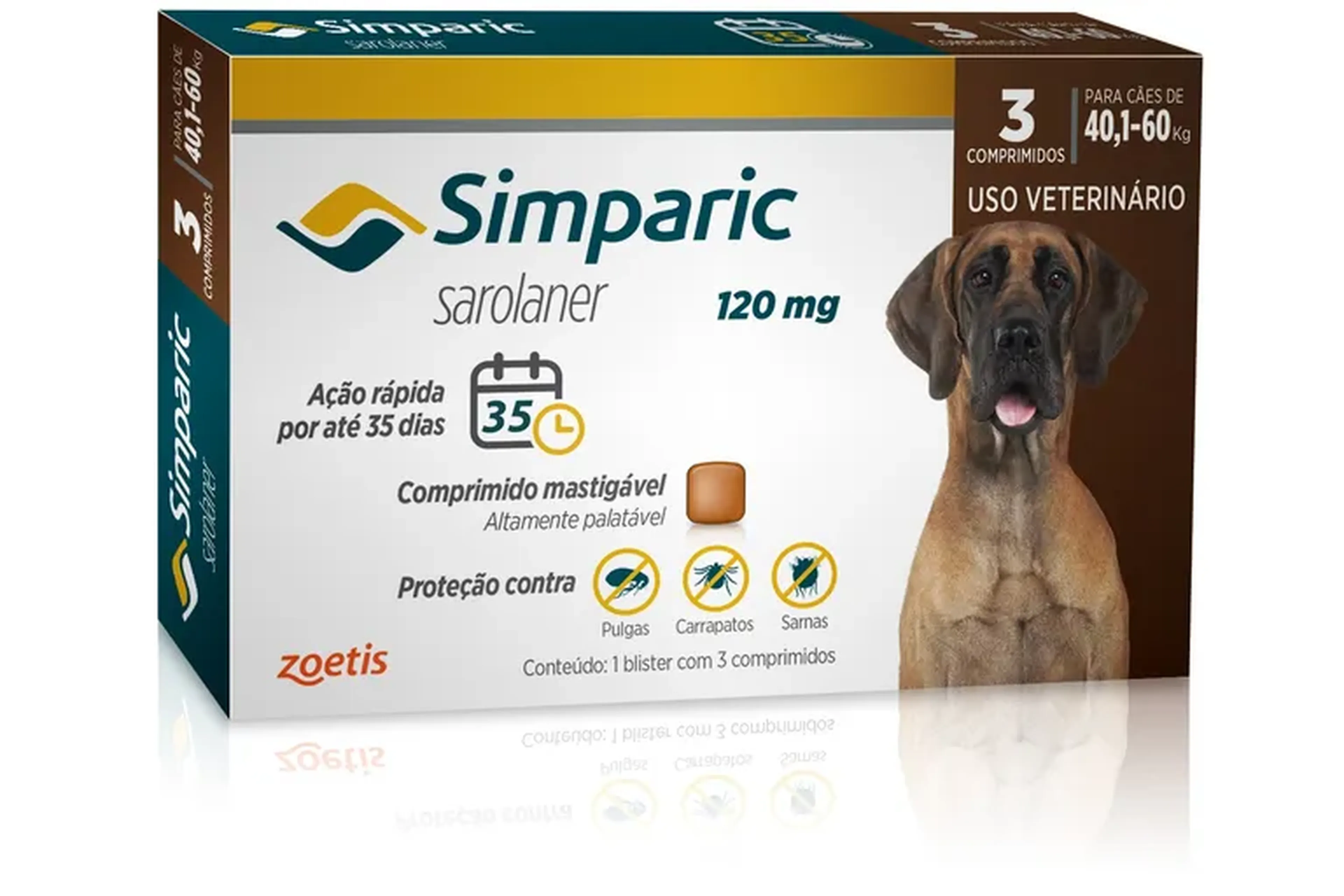 Simparic cães 40,1 a 60 kg caixa com 1 unidade imagem