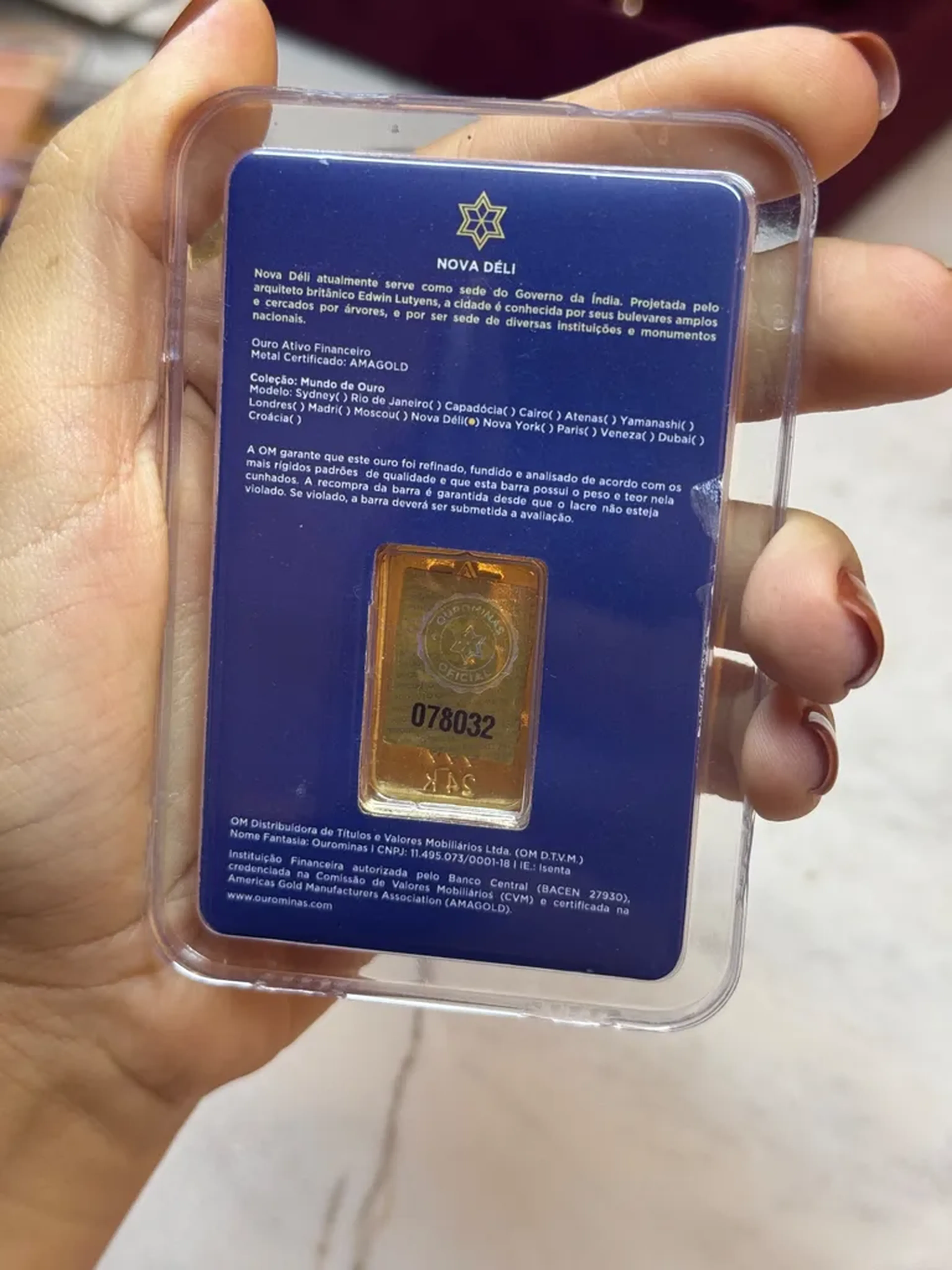 Barra 1 G 24k - Nova Deli Índia 🇮🇳 imagem