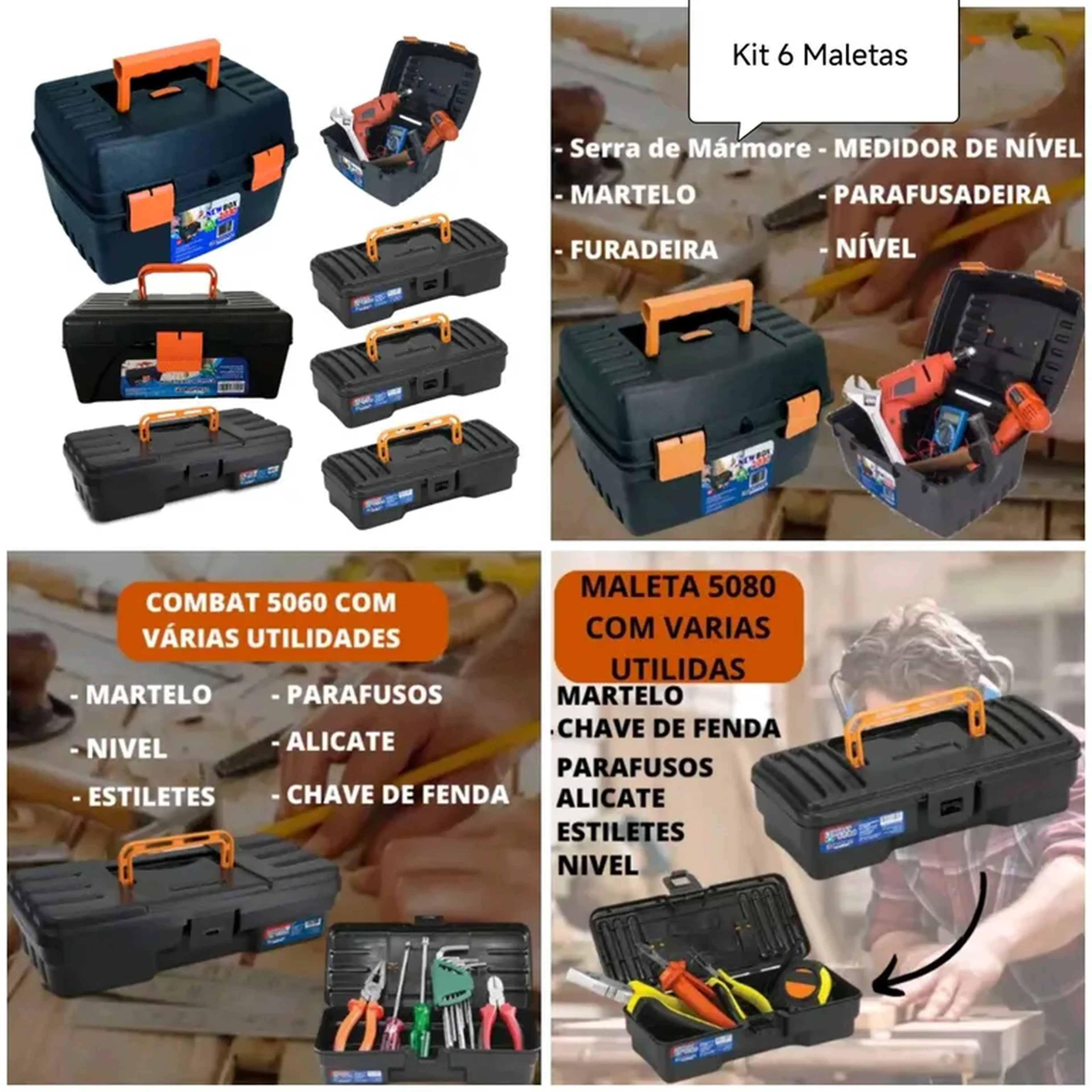 Kit 6 Maletas em 1 imagem