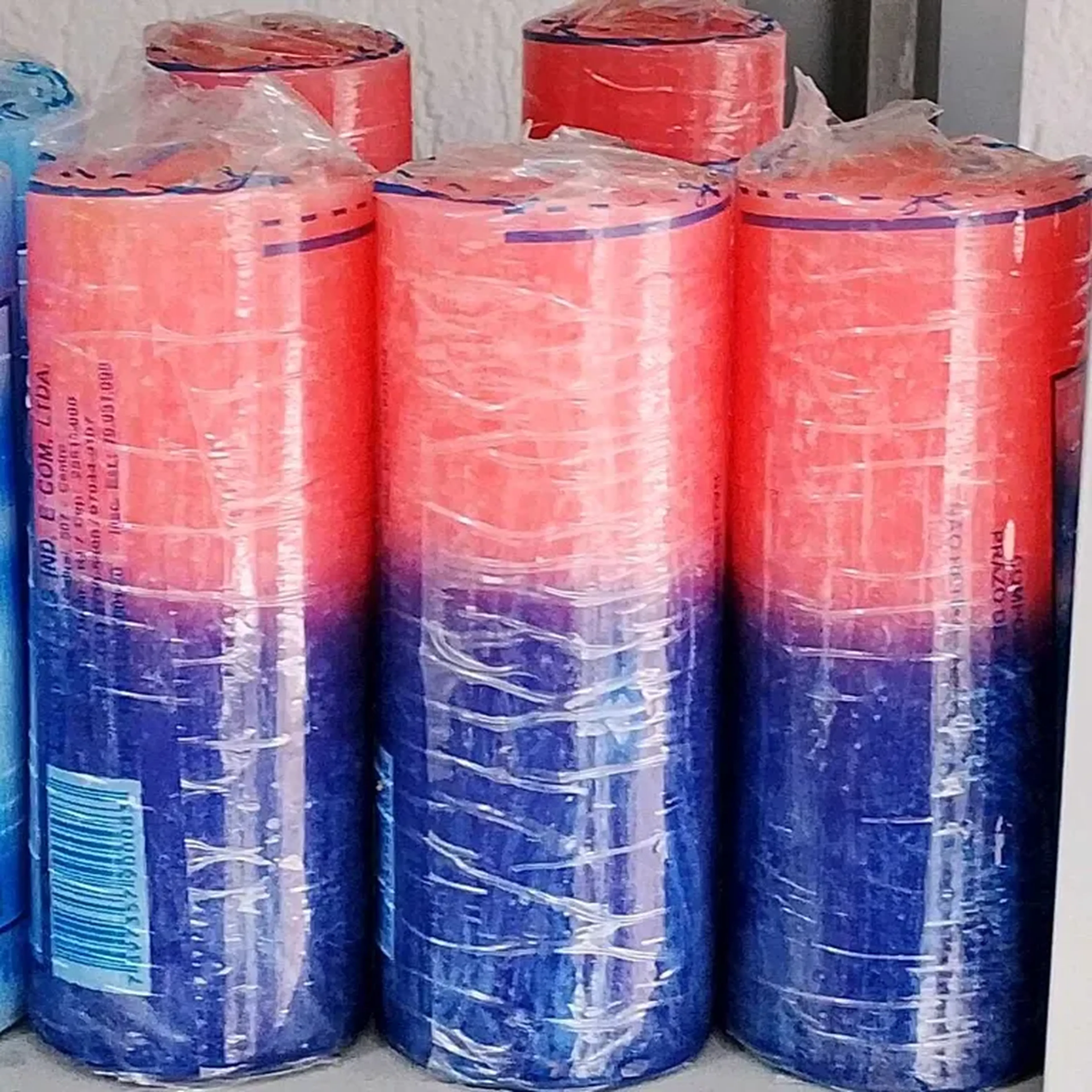 vela rosa e azul 310g 8d imagem