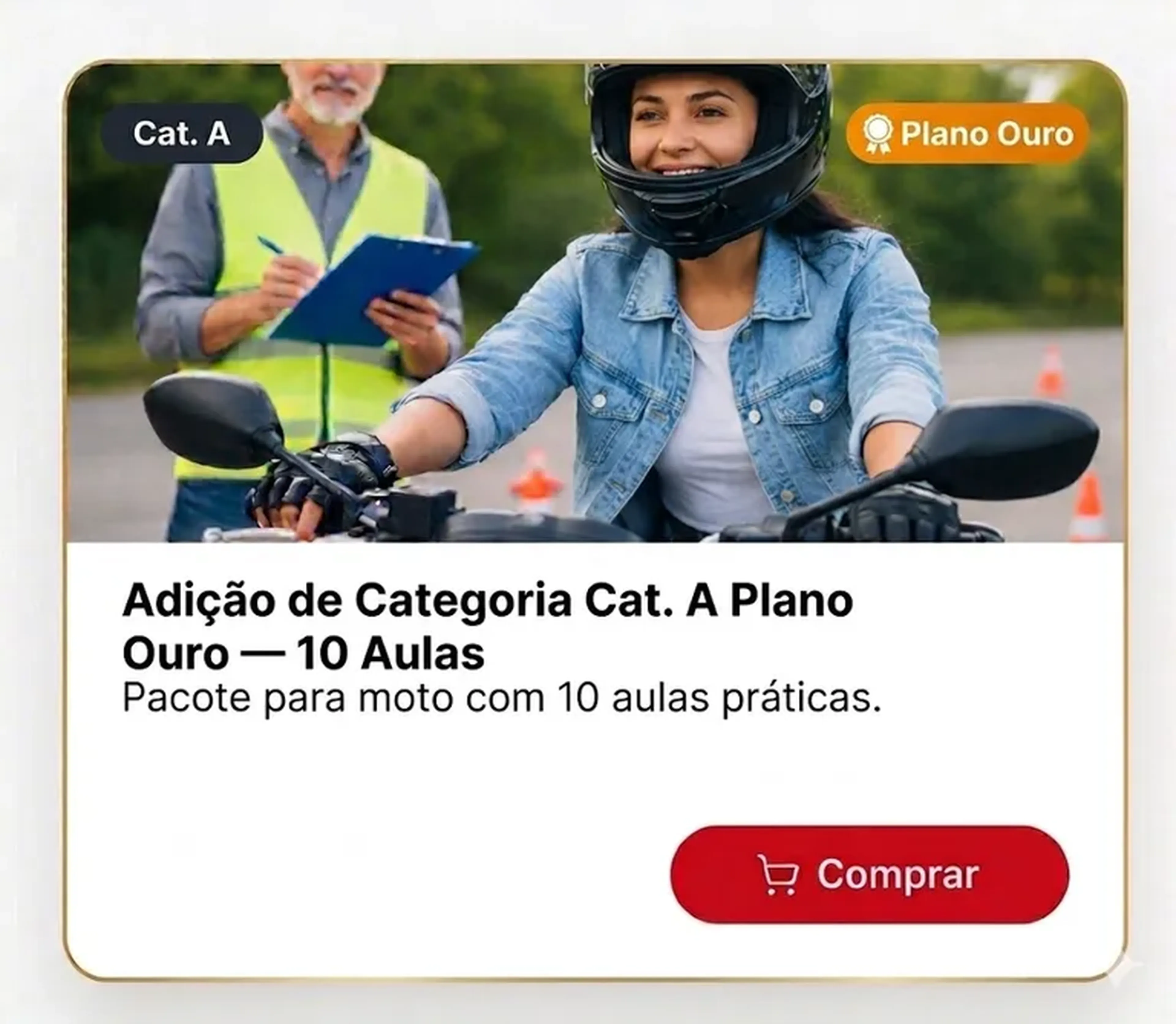 AD - PLANO OURO - MOTO COM 10 AULAS! imagem