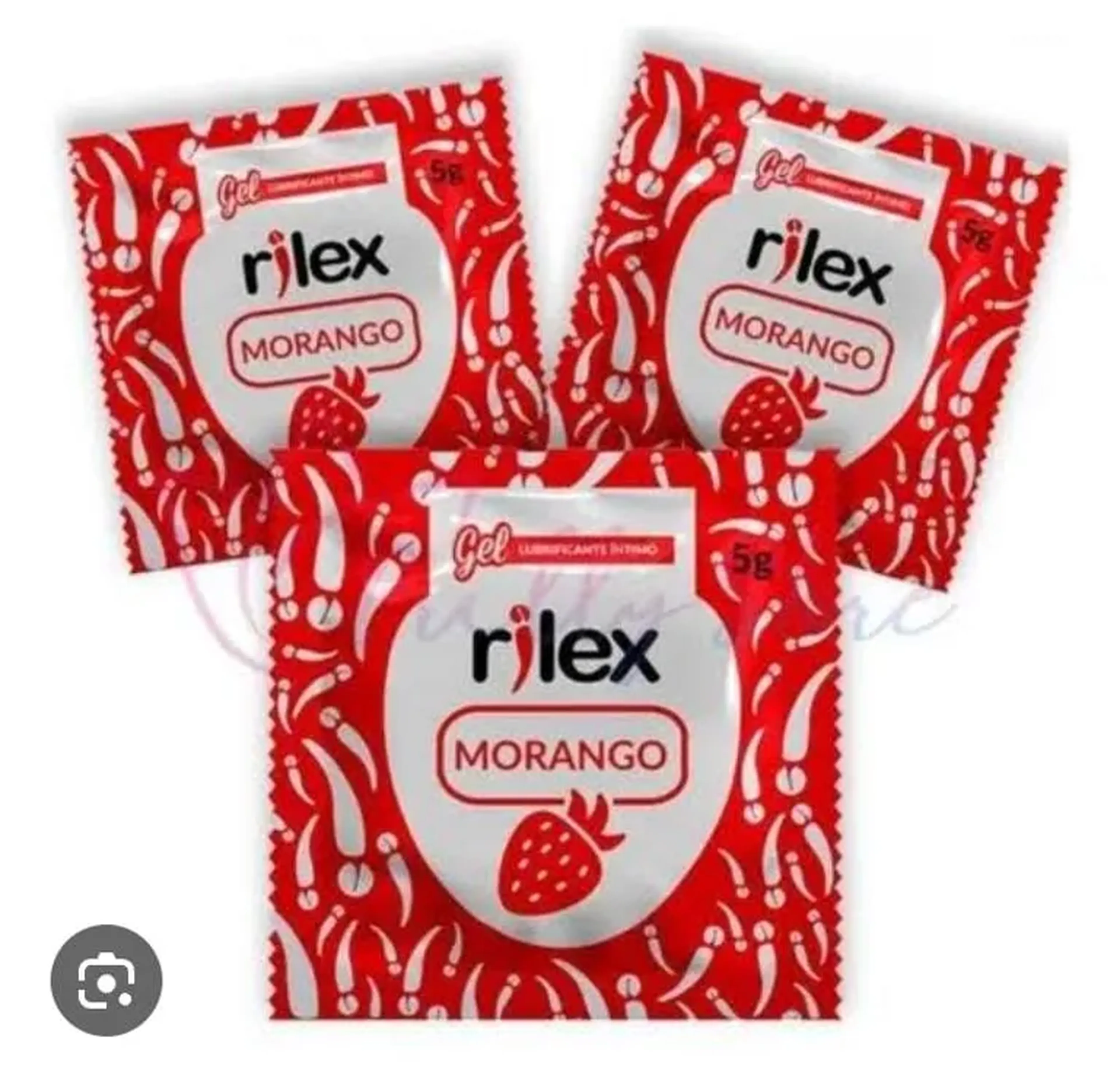 GEL LUBRIFICANTE INTIMO EM SACHÉ 5G MORANGO - RILEX imagem