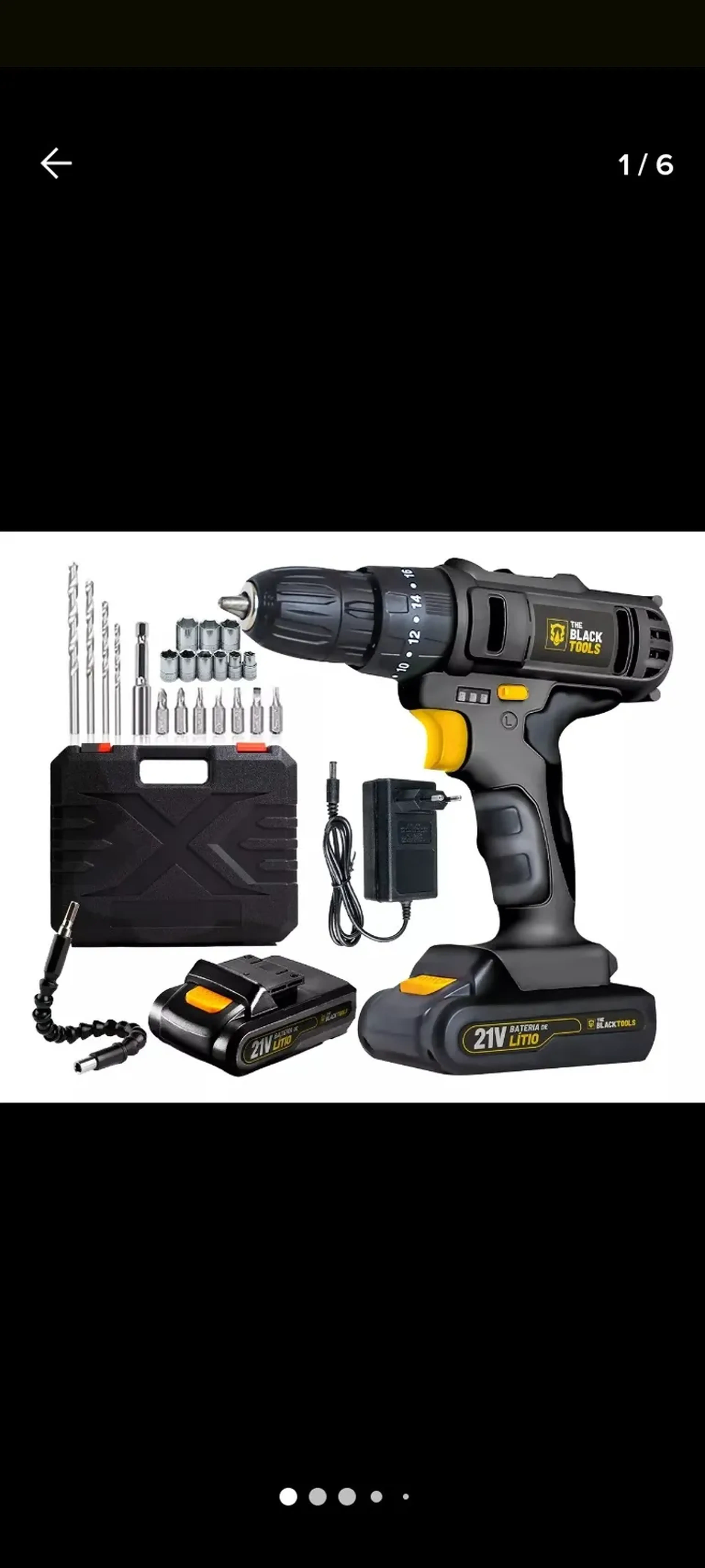 Furadeira e parafusadeira THE BLACK TOOLS 21V imagem