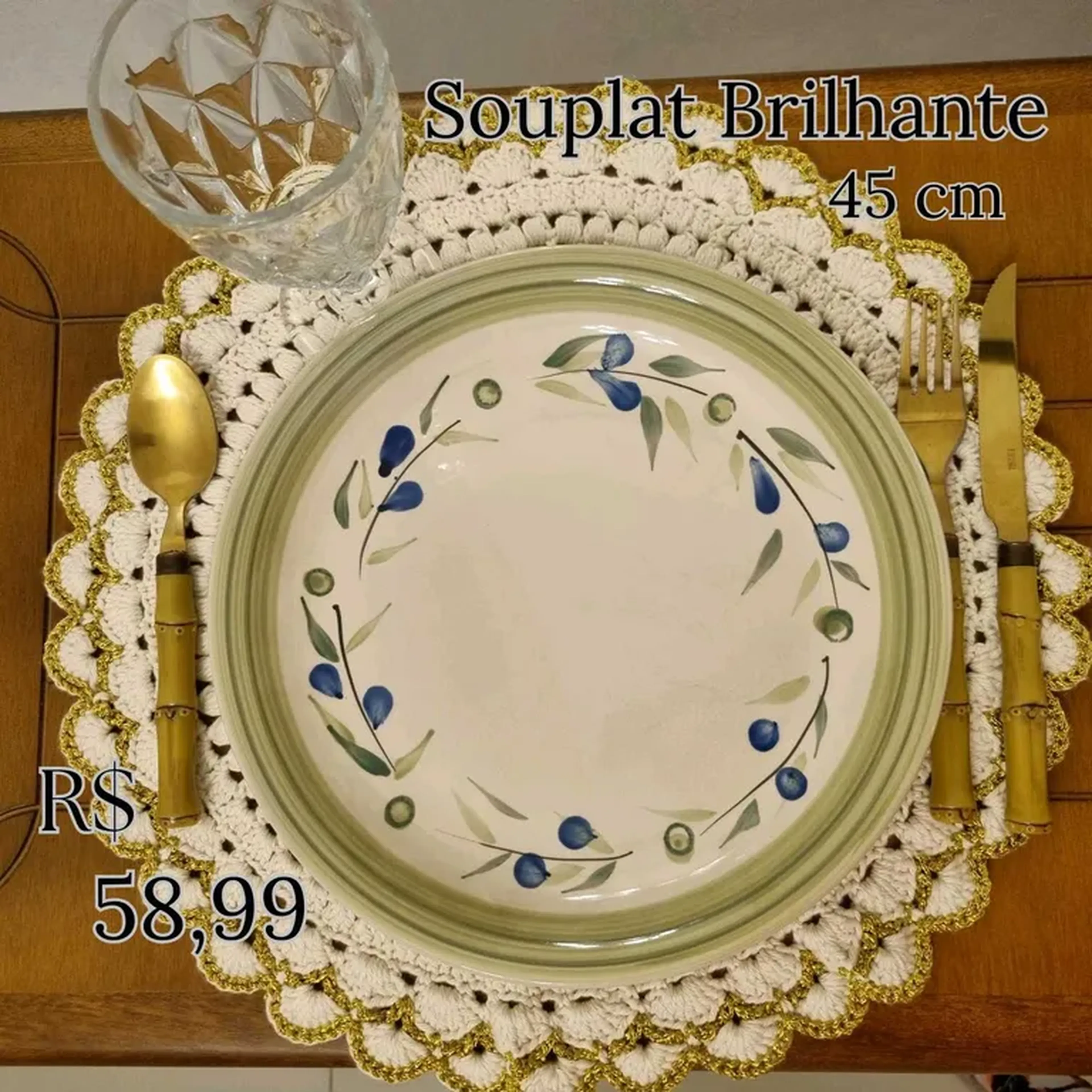 Conj Sousplat Brilhante Luxo com 4 und tamanho 45 cm imagem