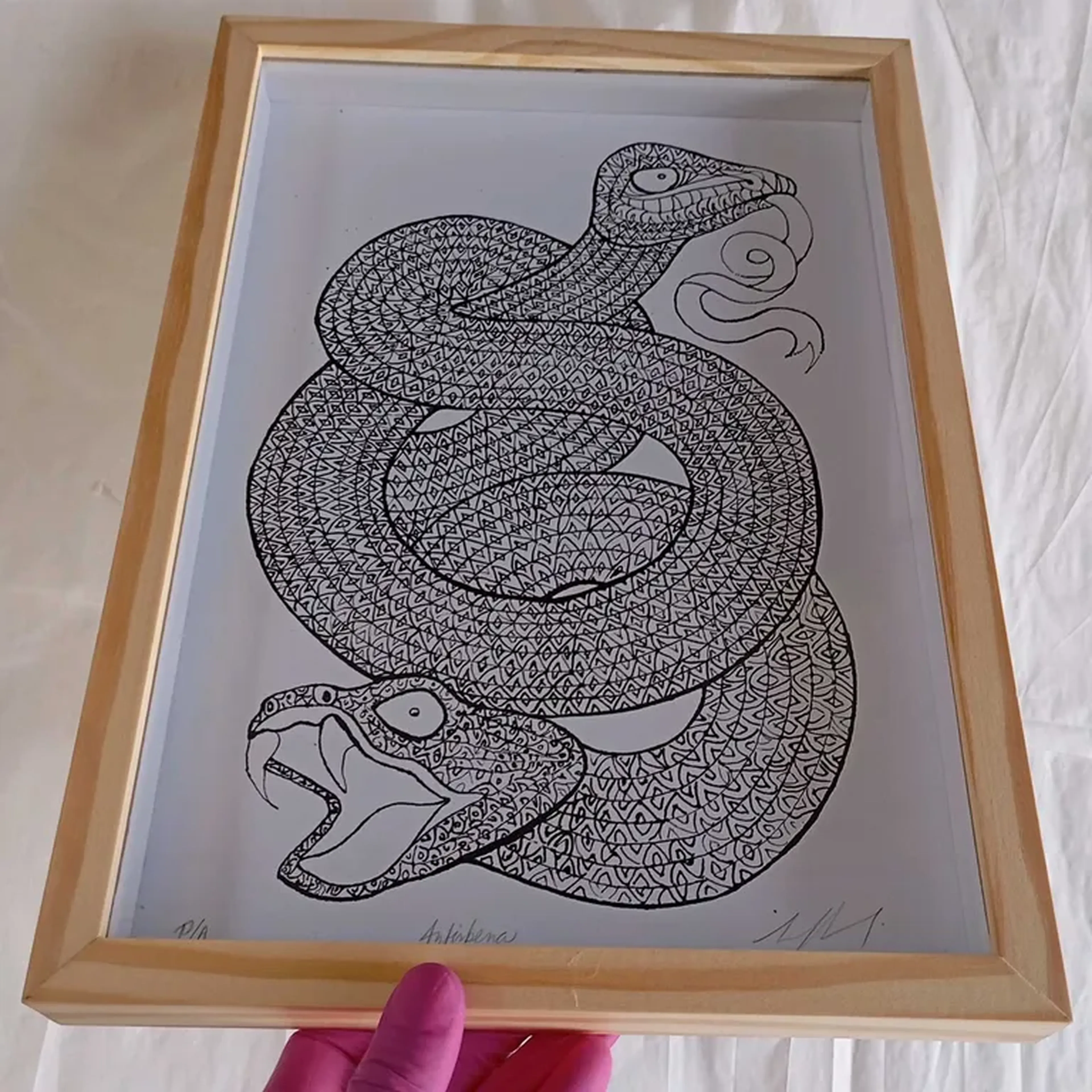 Bestiário Borges - Anfisbena - 21x30 cm moldura alta imagem