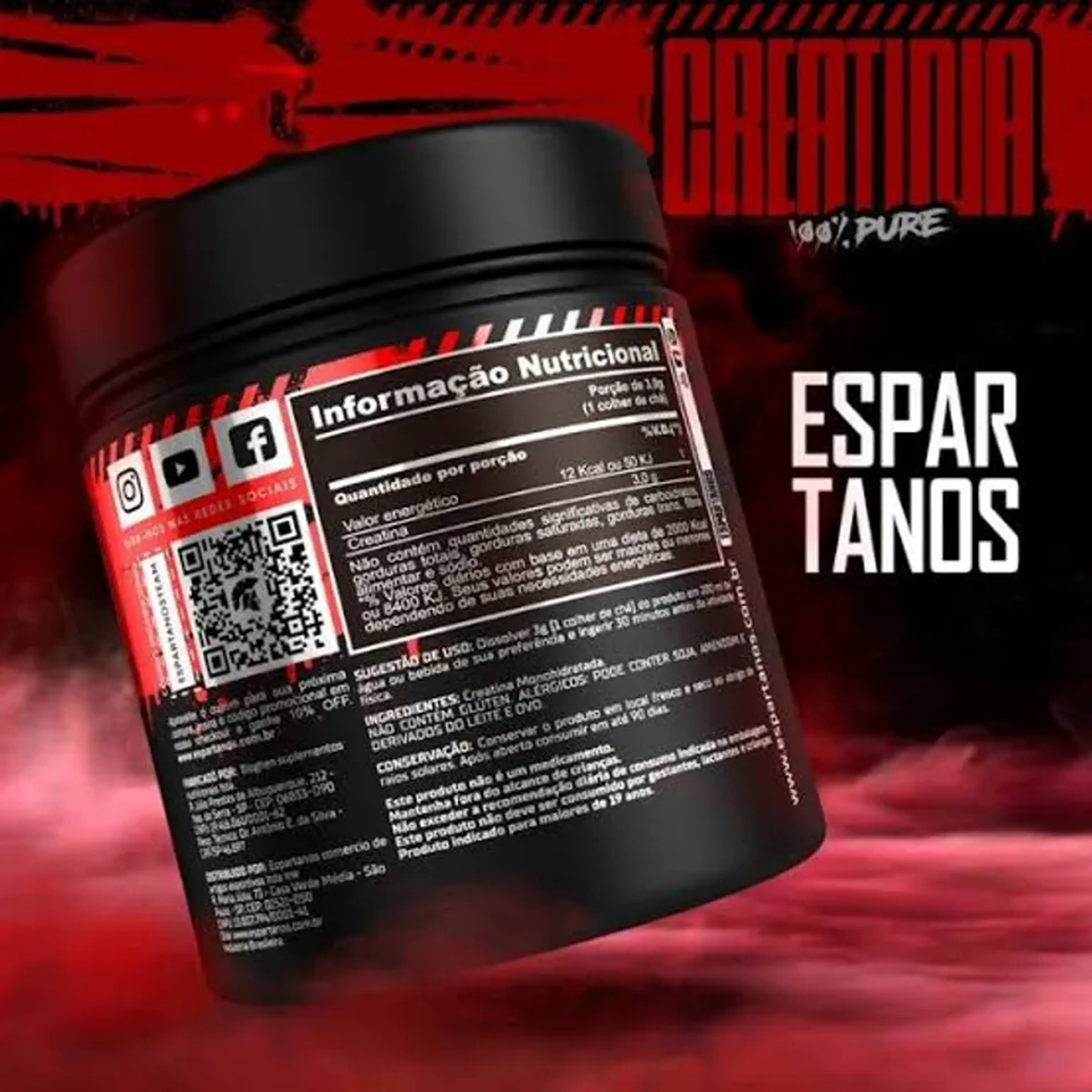 CREATINA 100% PURE ESPARTANOS imagem