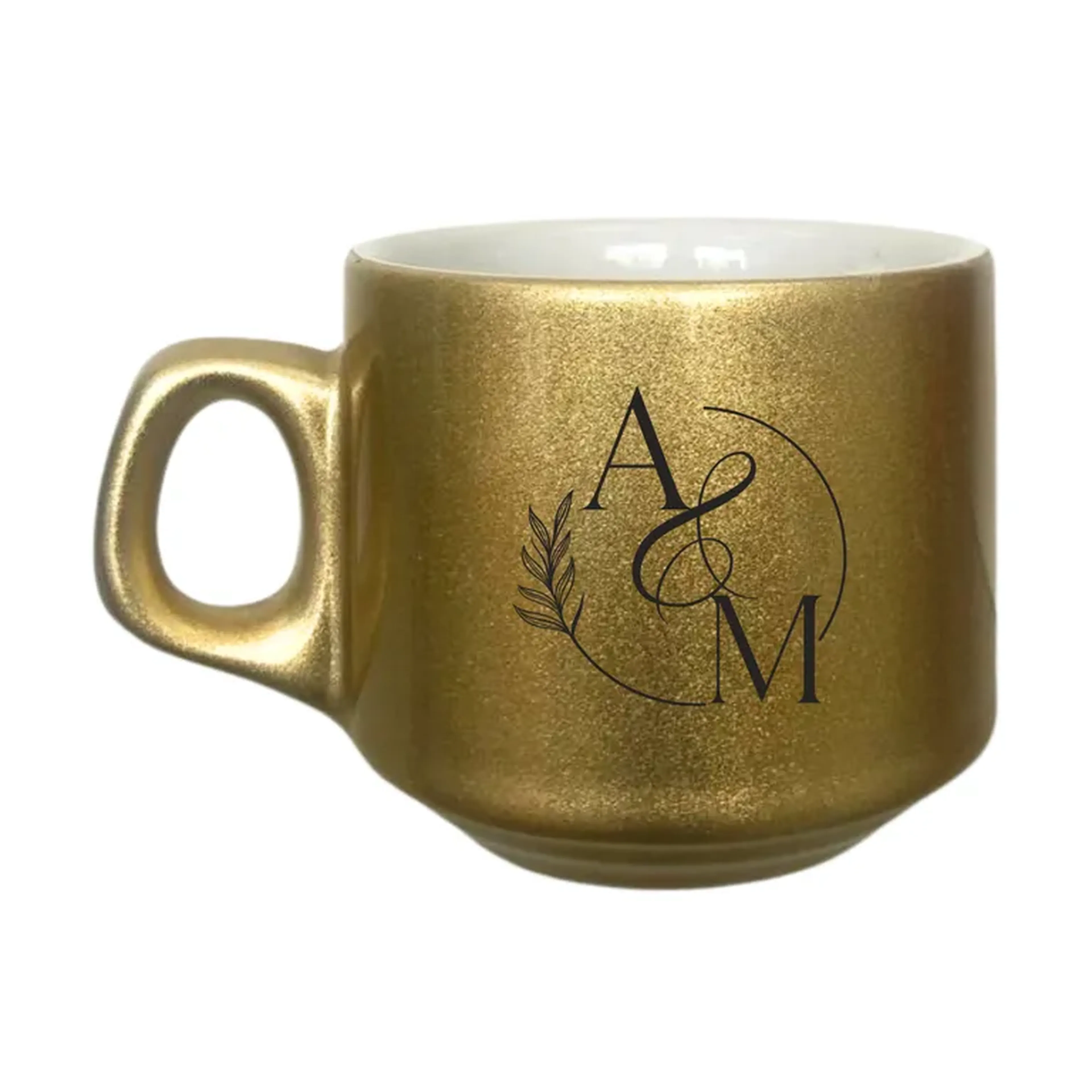 Xícara Personalizada Cintilante Dourada- 180ml imagem