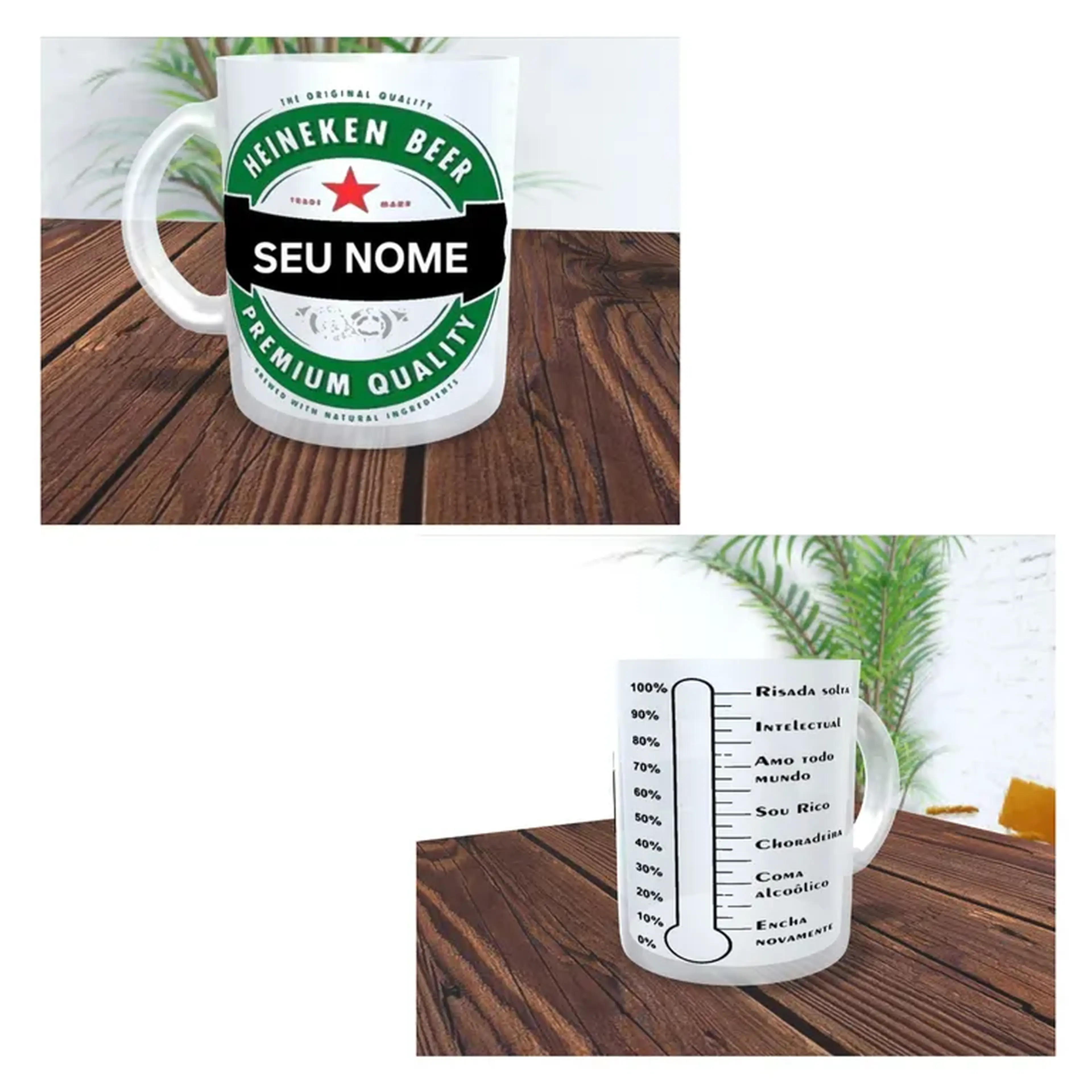 Caneca de Chopp Heineken Beer Name 325ml Vidro + Caixa imagem