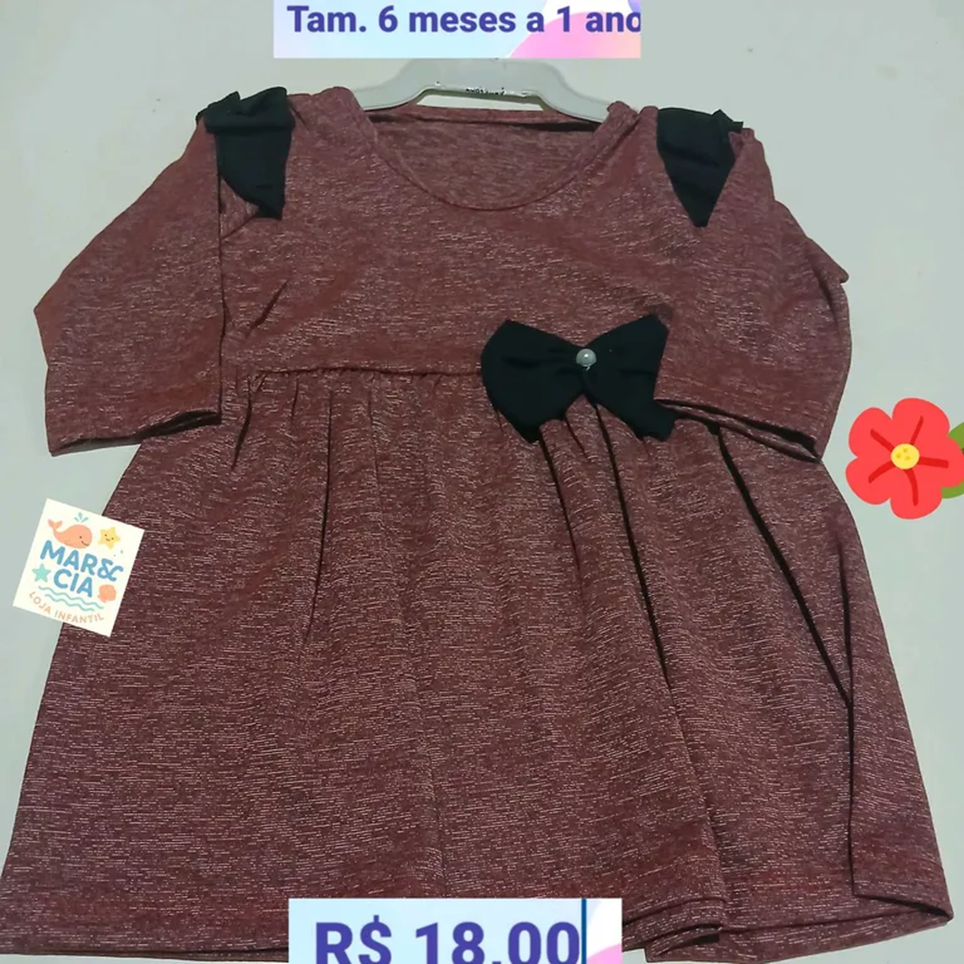 Vestido baby 0 a 9 meses. imagem