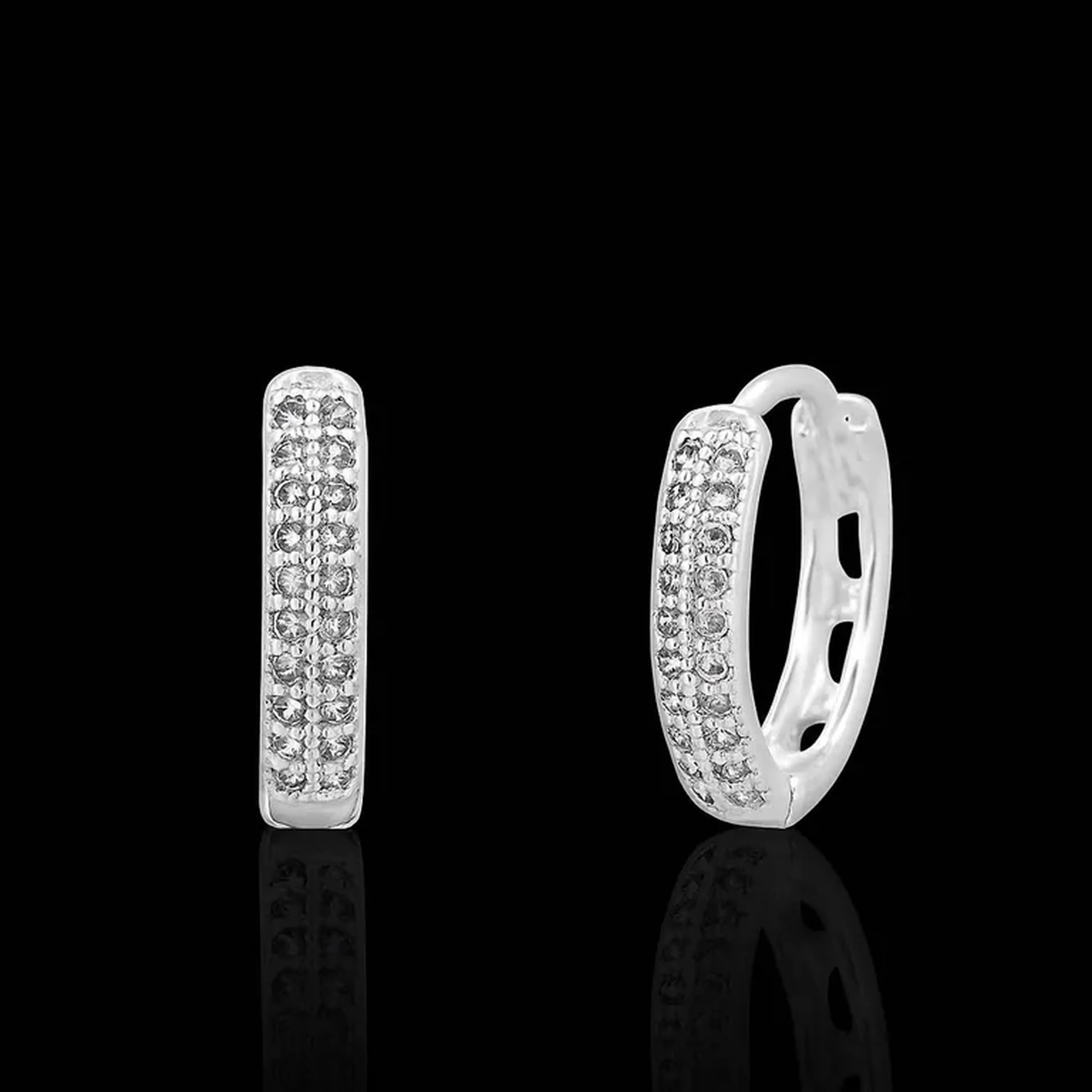 Argola Argola Cravejada | Prata 925 imagem