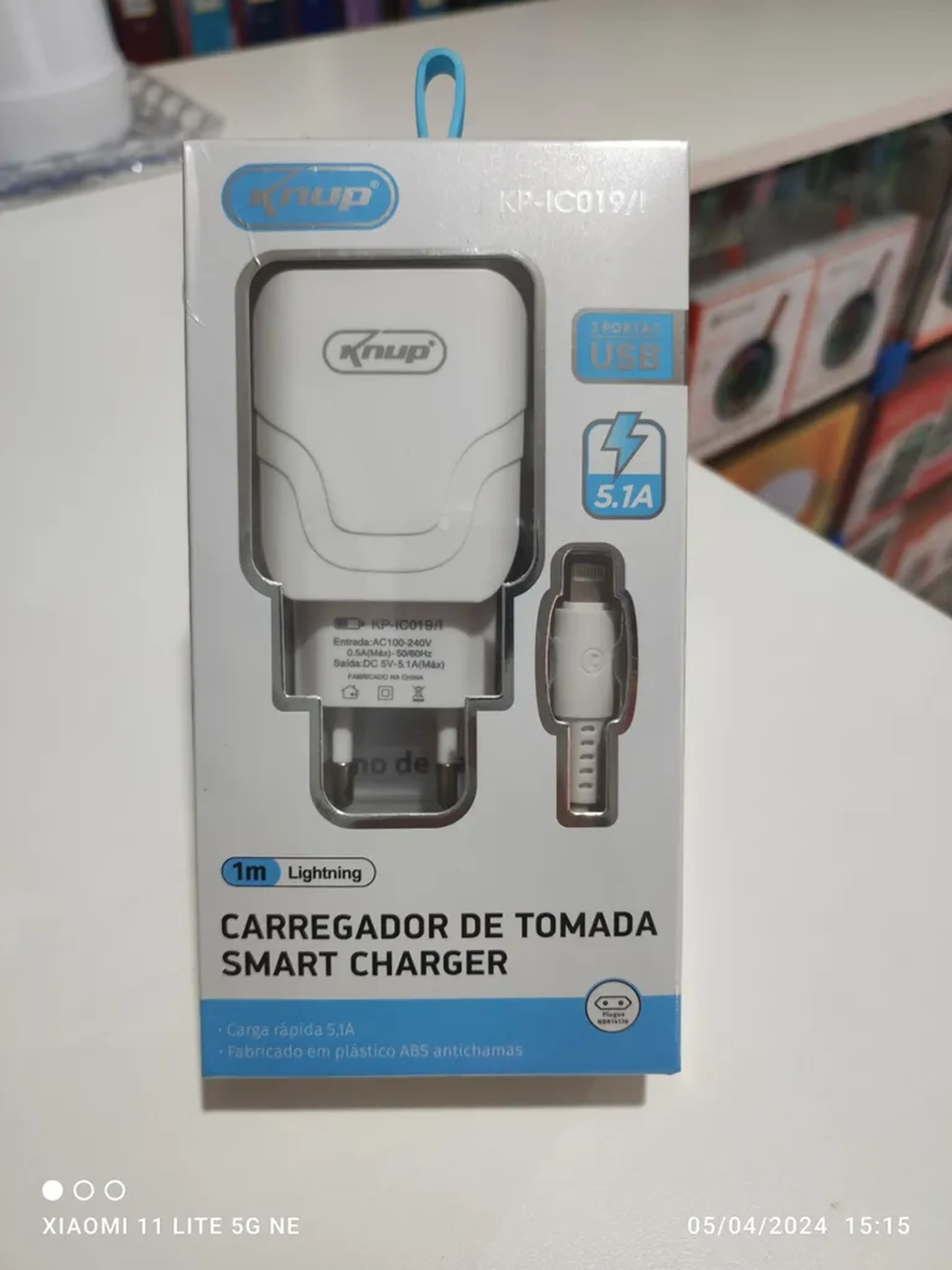 carregador 5.1 knup cabo USB imagem