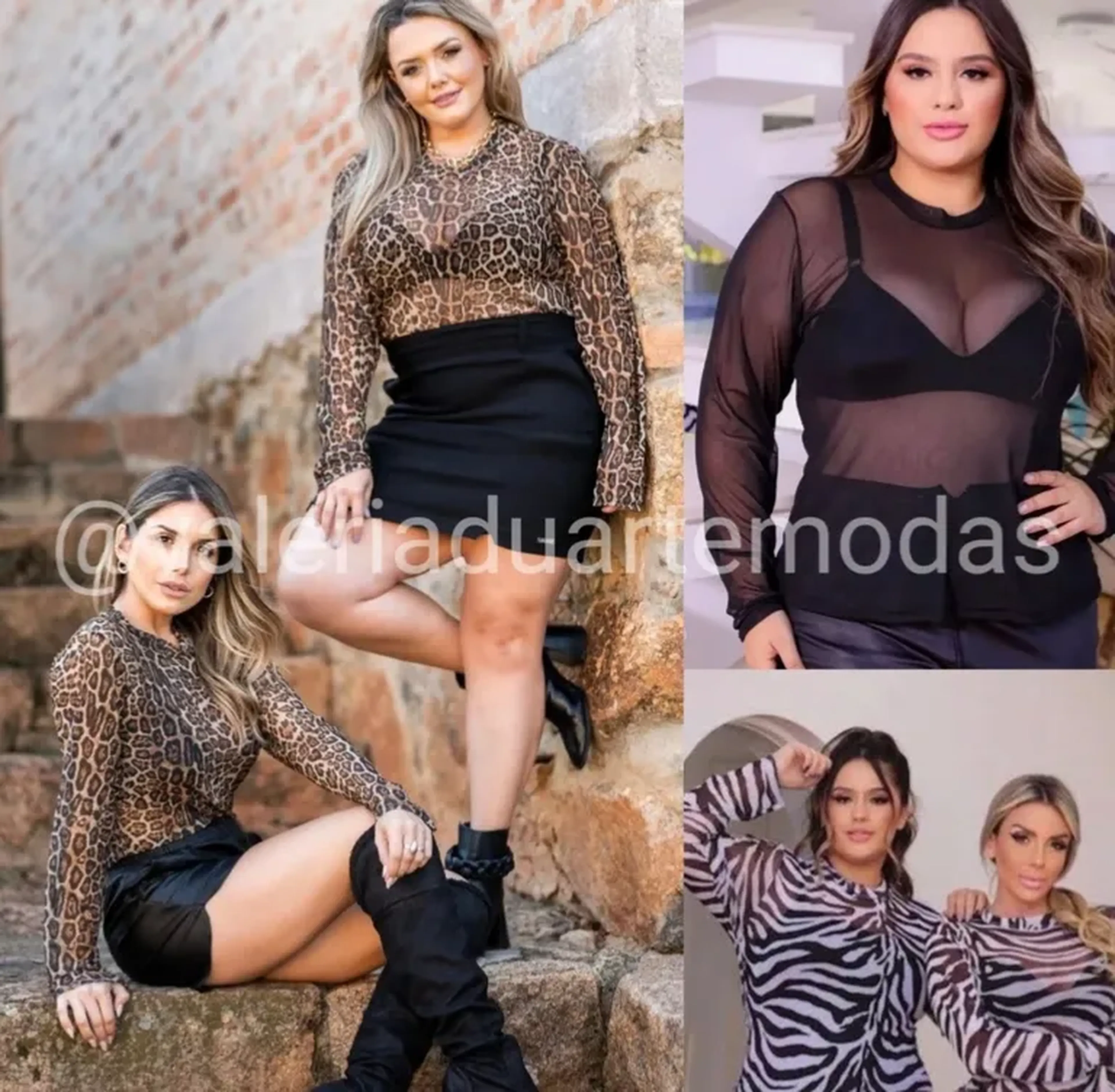Blusa de Tule - animal print onça imagem