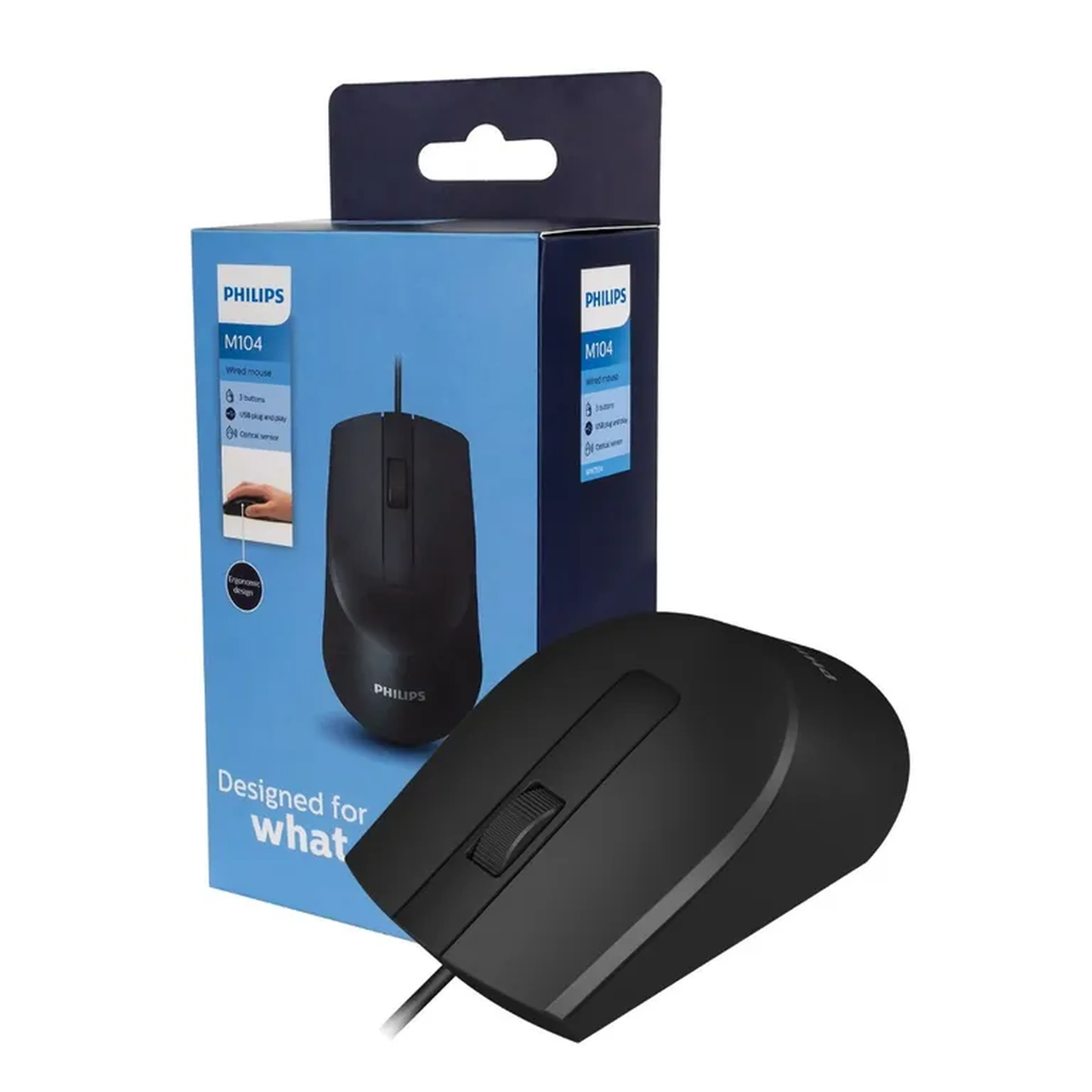 Mouse Óptico com Fio 1000DPI USB Preto Philips imagem