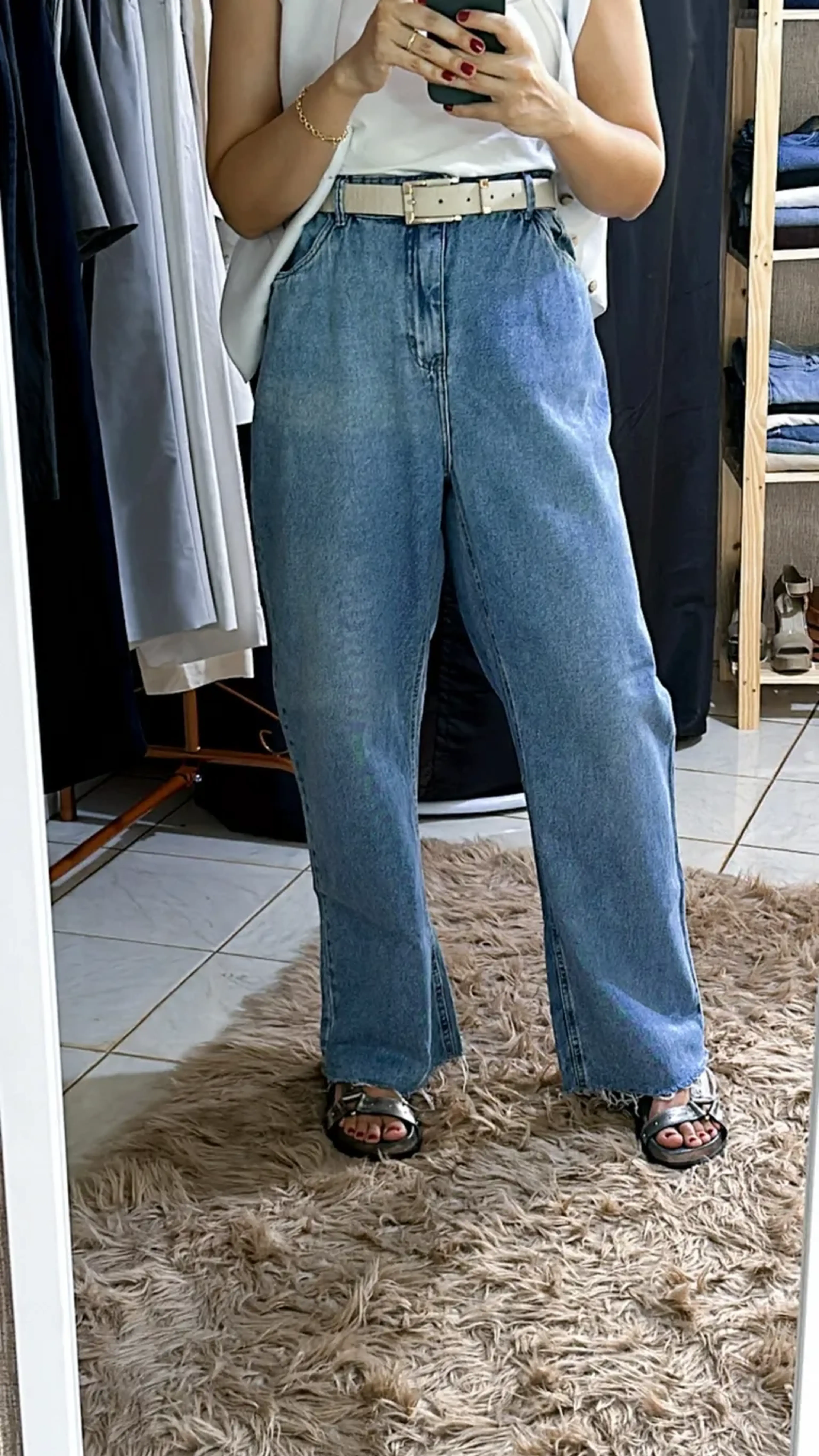 Calça Jeans Wide Leg imagem