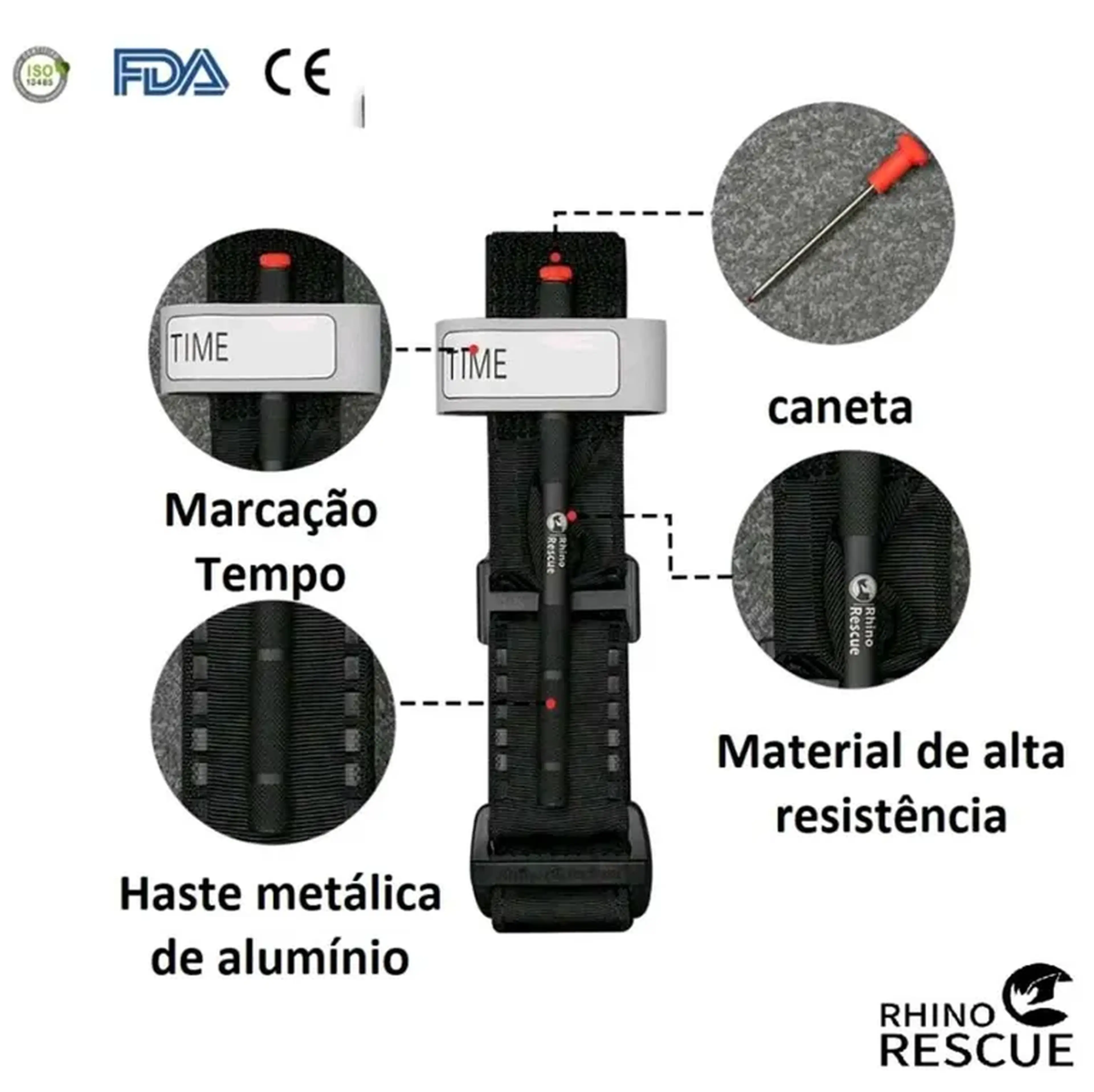TORNIQUETE RHINO RESCUE GEN2 PONTA VERMELHA imagem